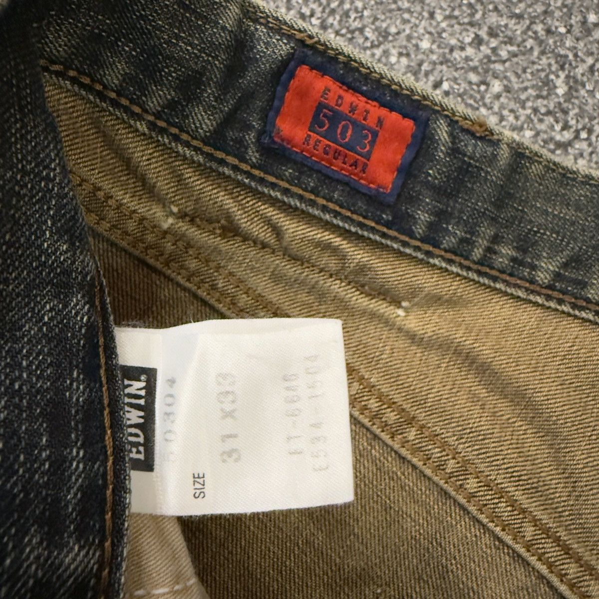 If Six Was Nine 90s Japanese Rusty Edwin 503 Regular Aging Faded Denim Size US 31 - 15 Thumbnail