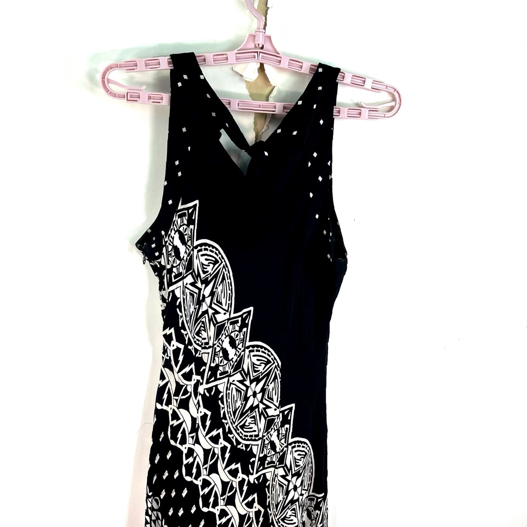 Vintage VINTAGE Peter Nygard Women's Sleeveless Silk Dress Size 14 Geometric Black/White Party Wedding Size XL / US 12-14 / IT 48-50 - 7 Thumbnail