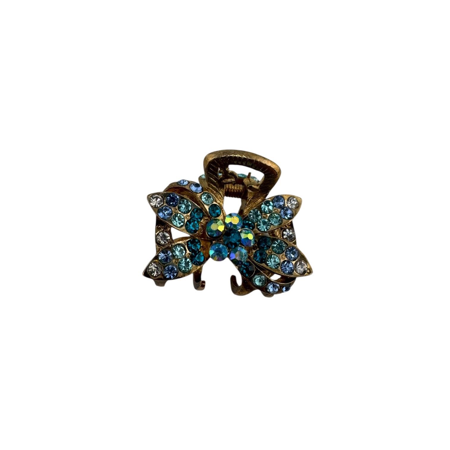 Other Golden Ocean Blooms Floral Hair Clip Dotted with Blue Stone Size ONE SIZE - 2 Thumbnail
