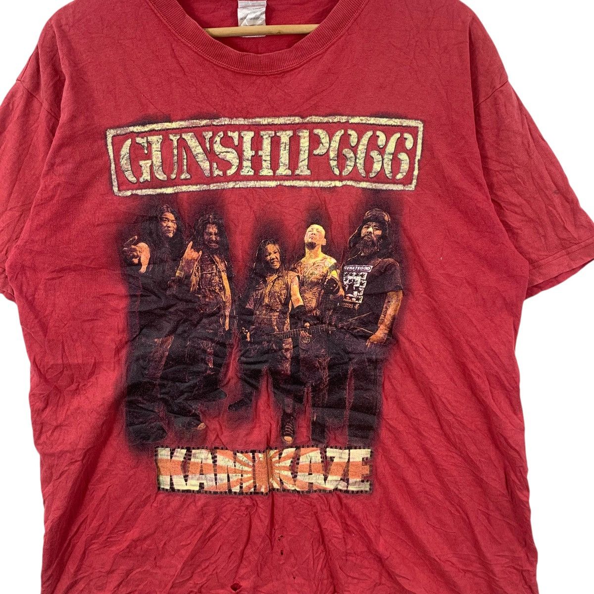 Band Tees GUNSHIP 666 BLACK METAL Japan Band Thrashed Tee Shirt Top Go Size US XXL / EU 58 / 5 - 5 Thumbnail