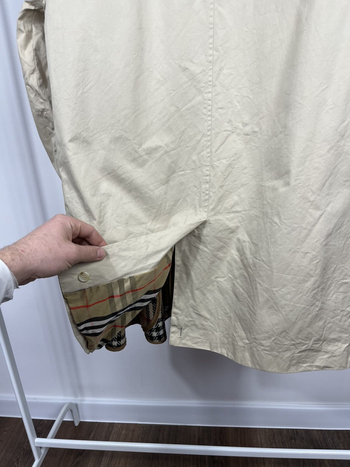 Burberry Burberrys Mens Beige Coat Wool Lined Vintage Trench Size US M / EU 48-50 / 2 - 10 Thumbnail