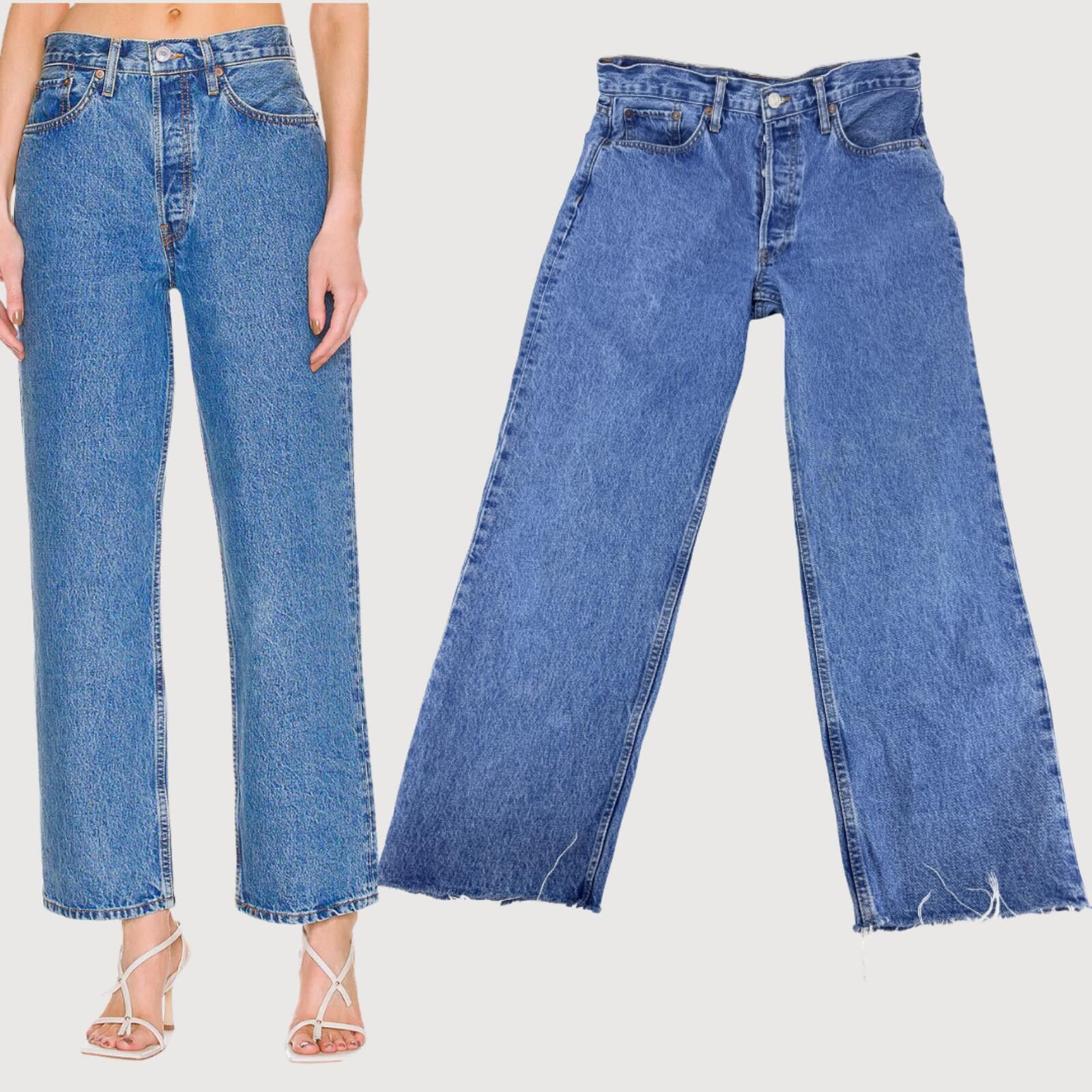 RE/DONE RE/DONE 90s Crop Low Slung Button Fly Jeans 29 Size 29" - 1 Thumbnail