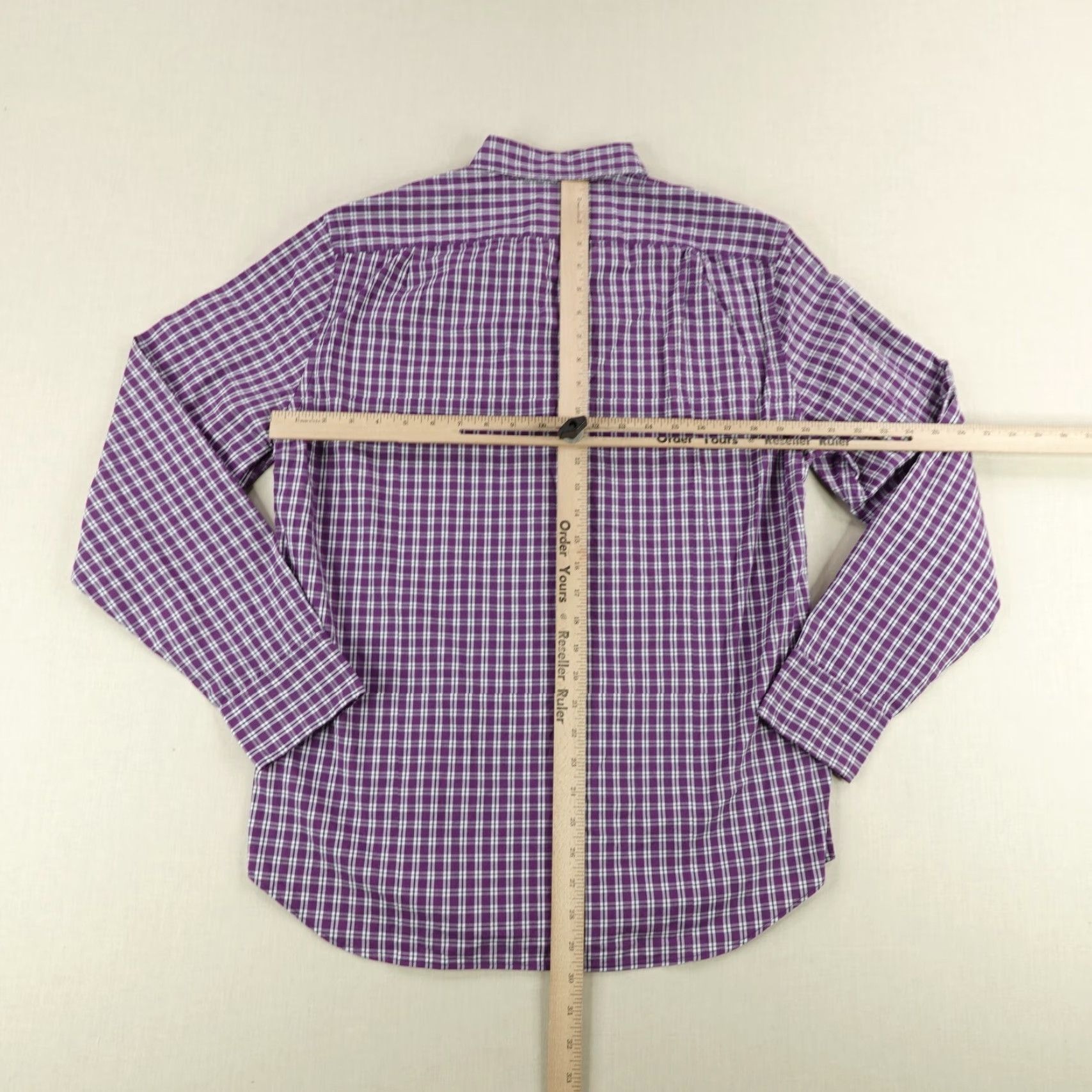 J.Crew VINTAGE J.CREW Men's Shirt Adult Medium Long Sleeve Cotton Plaid Button-Up Classic Purple Size US M / EU 48-50 / 2 - 6 Thumbnail