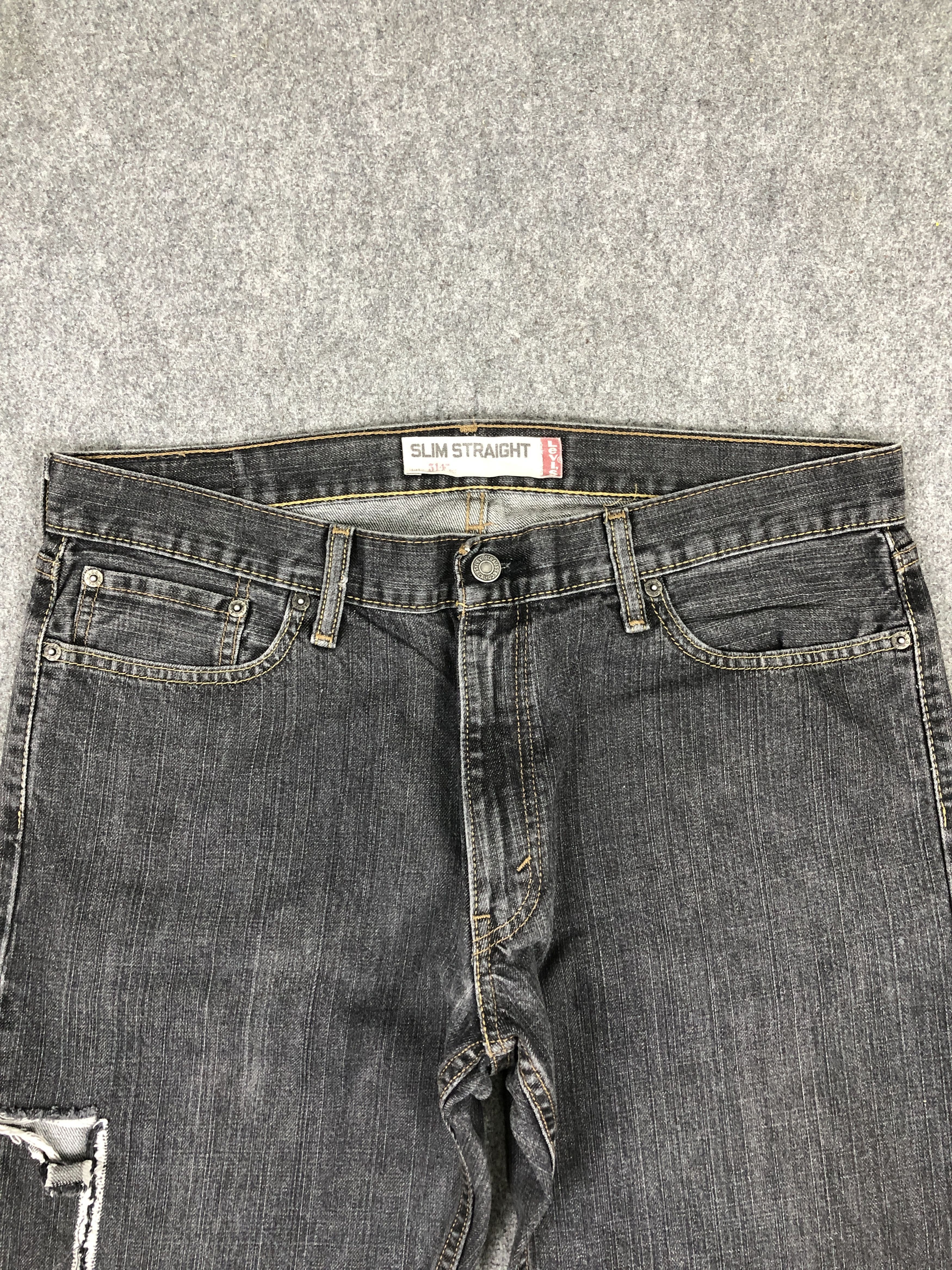 Levi's Distressed Vintage Levis 514 Black Jeans DP2367 Size US 36 / EU 52 - 2 Thumbnail