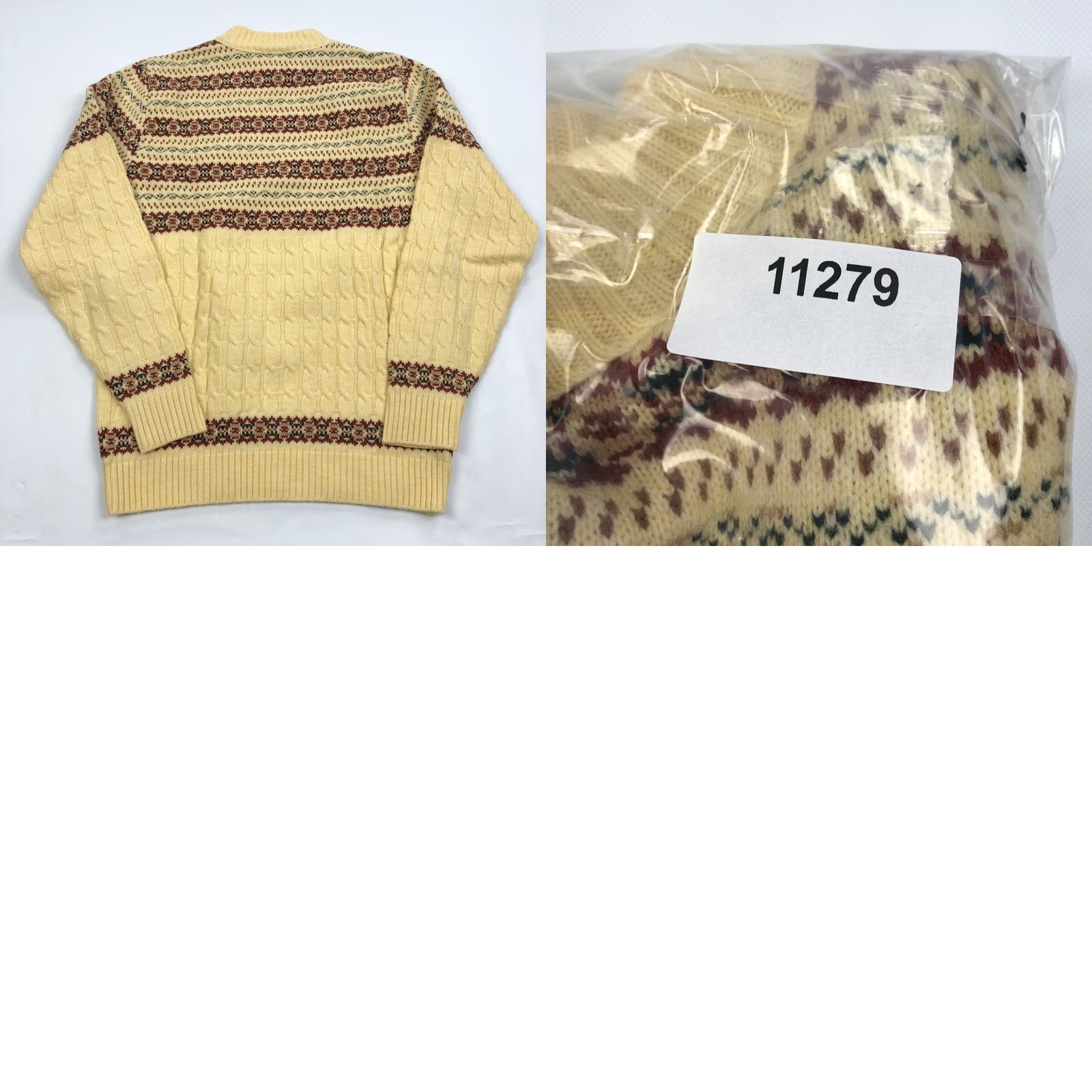Vintage VINTAGE Lord Jeff Men's XL Fair Isle Cable Knit Wintuk Orlon Acrylic Sweater Size US XL / EU 56 / 4 - 8 Thumbnail