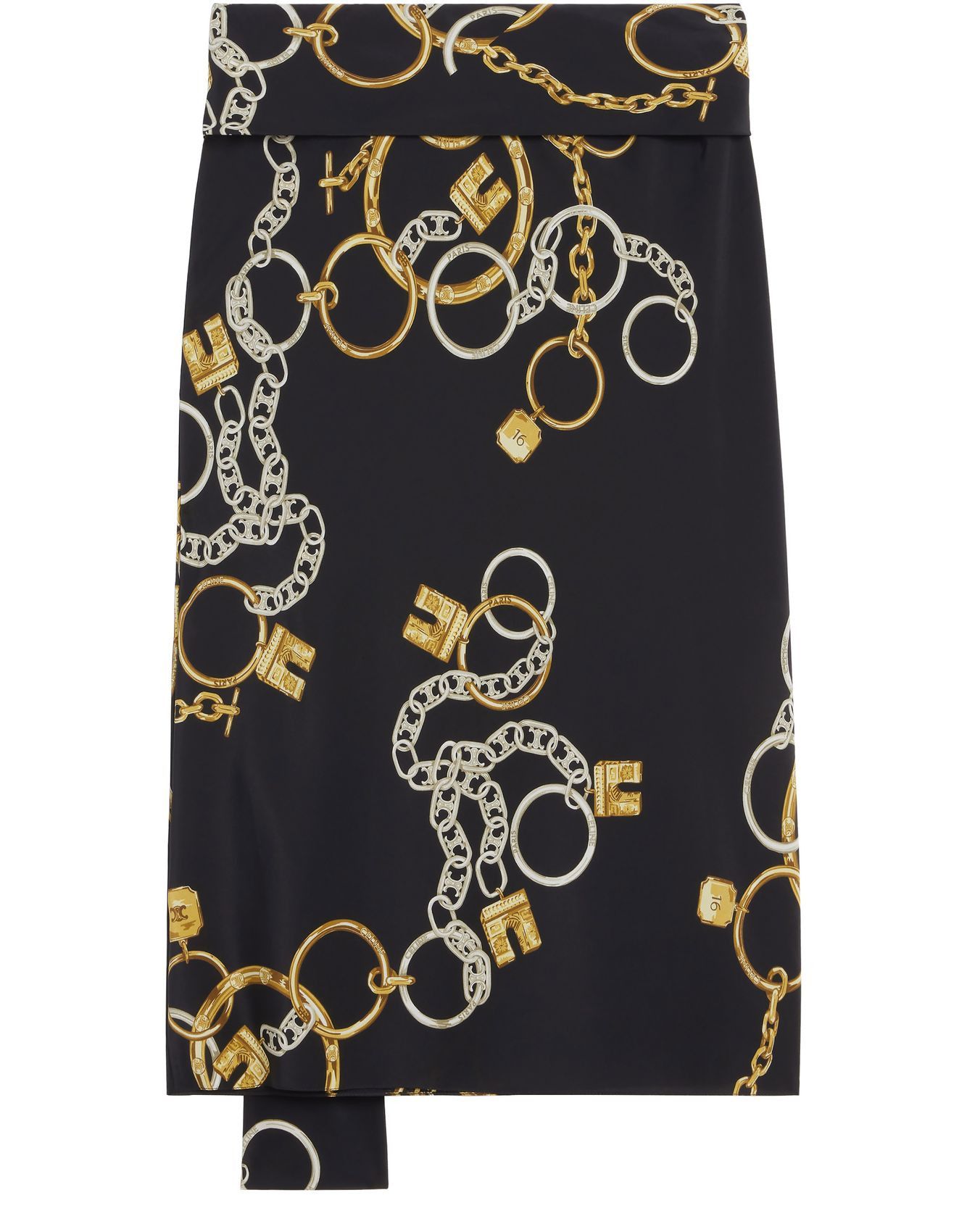 Celine o1w1db10824 Knot Skirt in Crepe De Chine in Multicolor Size 27" / US 4 / IT 40 - 1 Thumbnail
