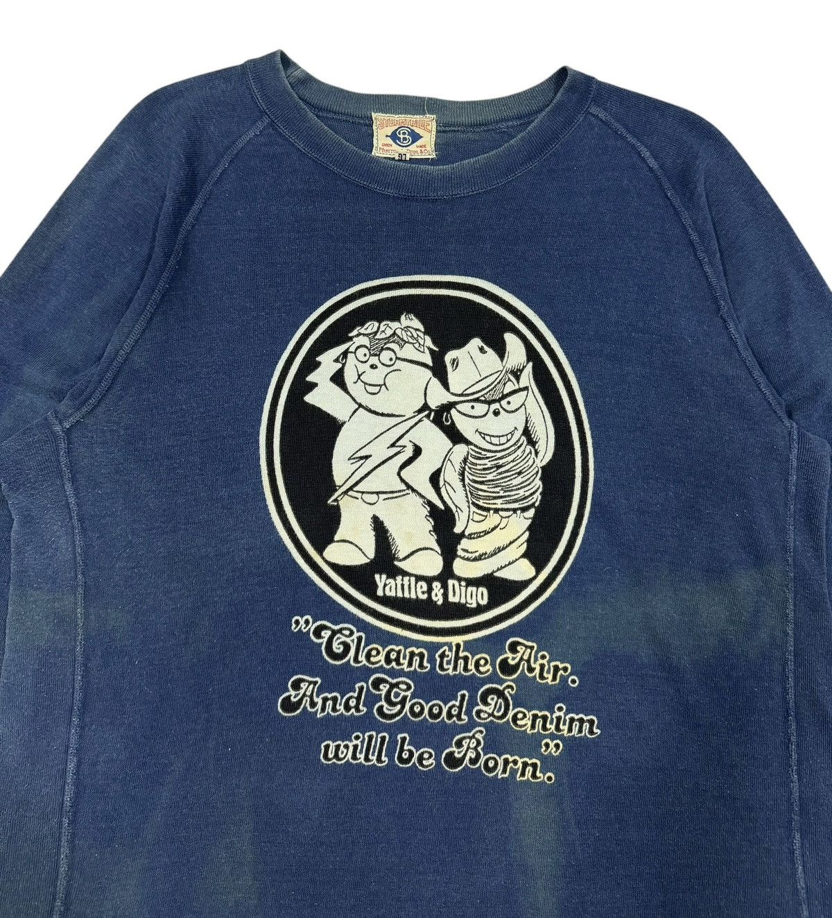 Pherrow's Storm Blue Pherrows Bros&Co Indigo Blue Sunfaded Sweatshirt Size US L / EU 52-54 / 3 - 3 Thumbnail
