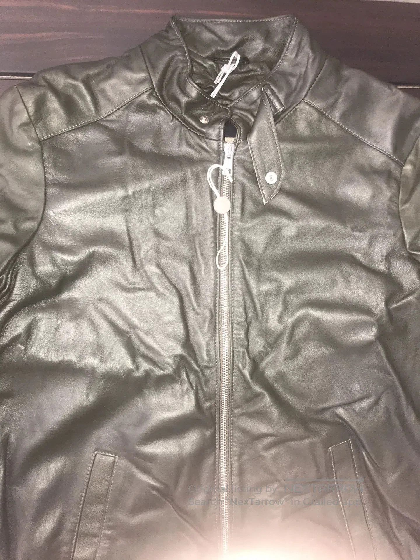 Giorgio Brato handcrafted dark green leather motorcycle jacket. Size US L / EU 52-54 / 3 - 3 Thumbnail