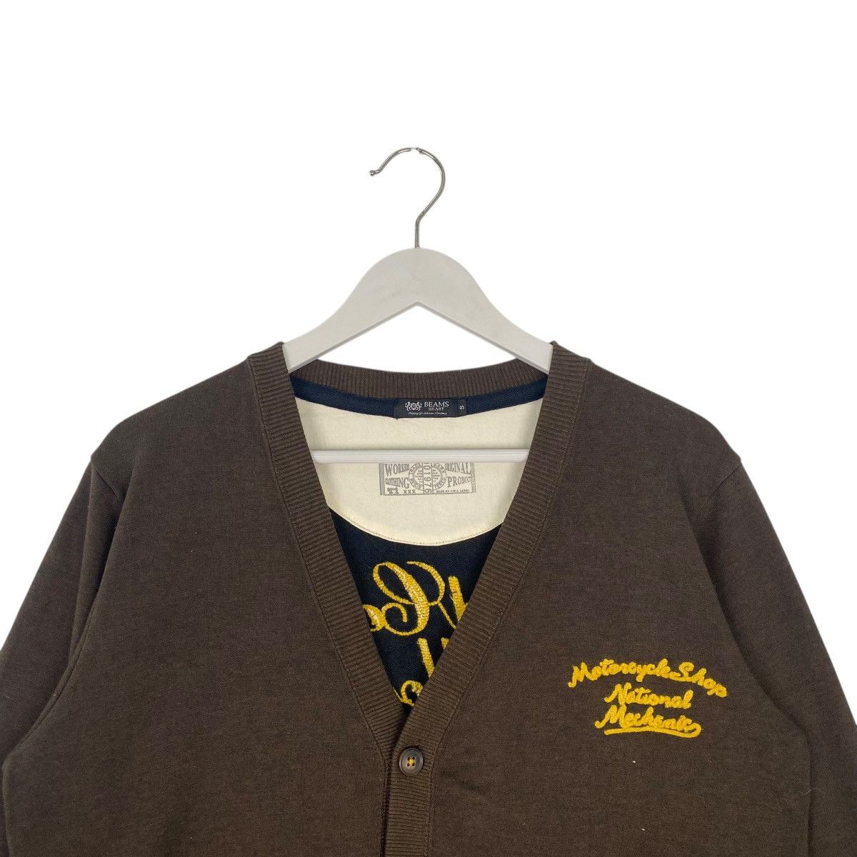 Other Vintage Beams Heart Cardigan Sweater Brown Japanese Brand Size US S / EU 44-46 / 1 - 4 Thumbnail