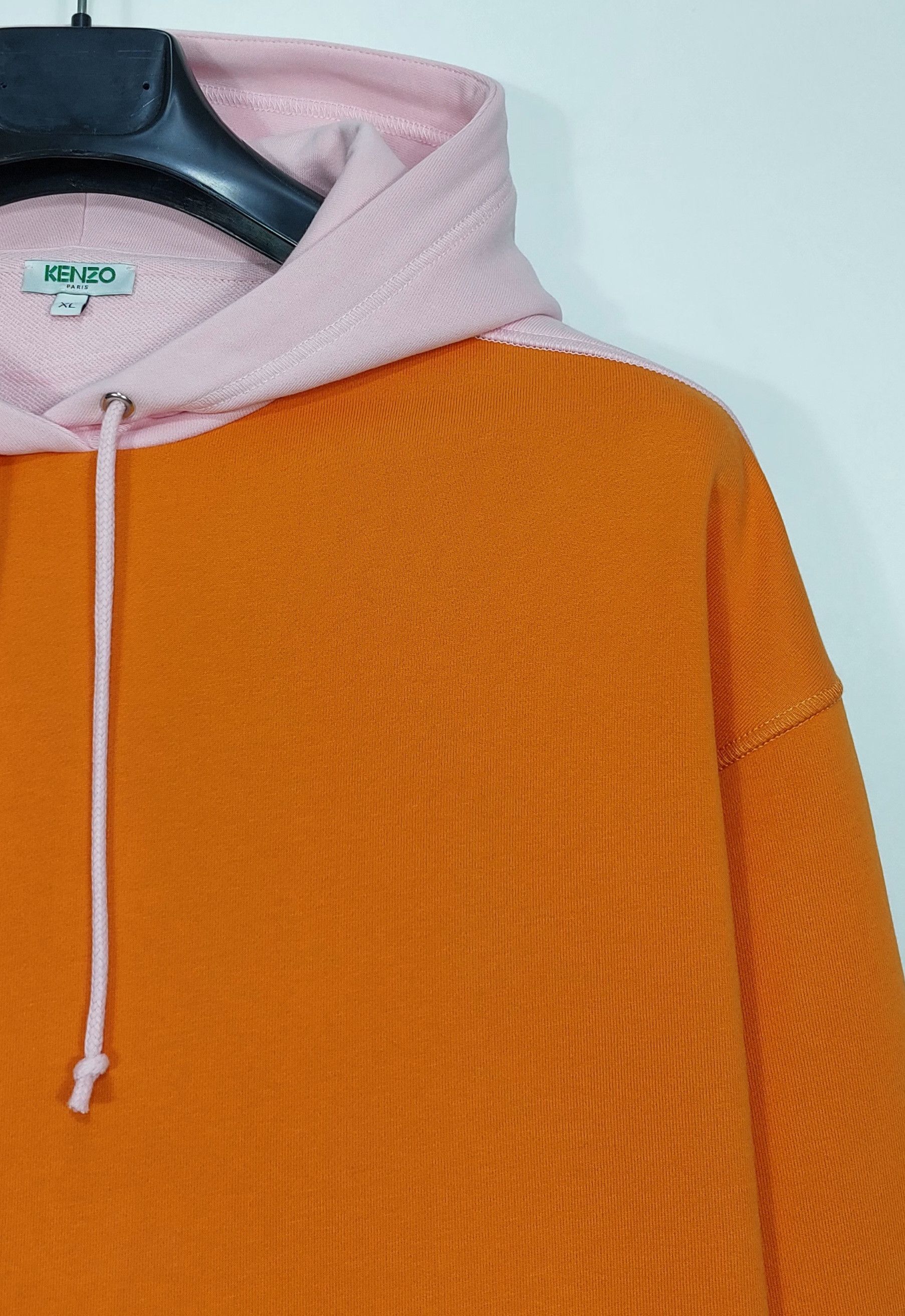 Kenzo square logo two tone hoodie - pink / orange XL Size US XL / EU 56 / 4 - 5 Thumbnail