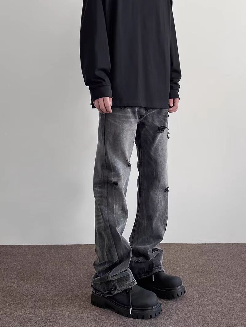 Japanese Brand × Jean Vintage ripped washed micro flare jeans Size US 34 / EU 50 - 2 Thumbnail
