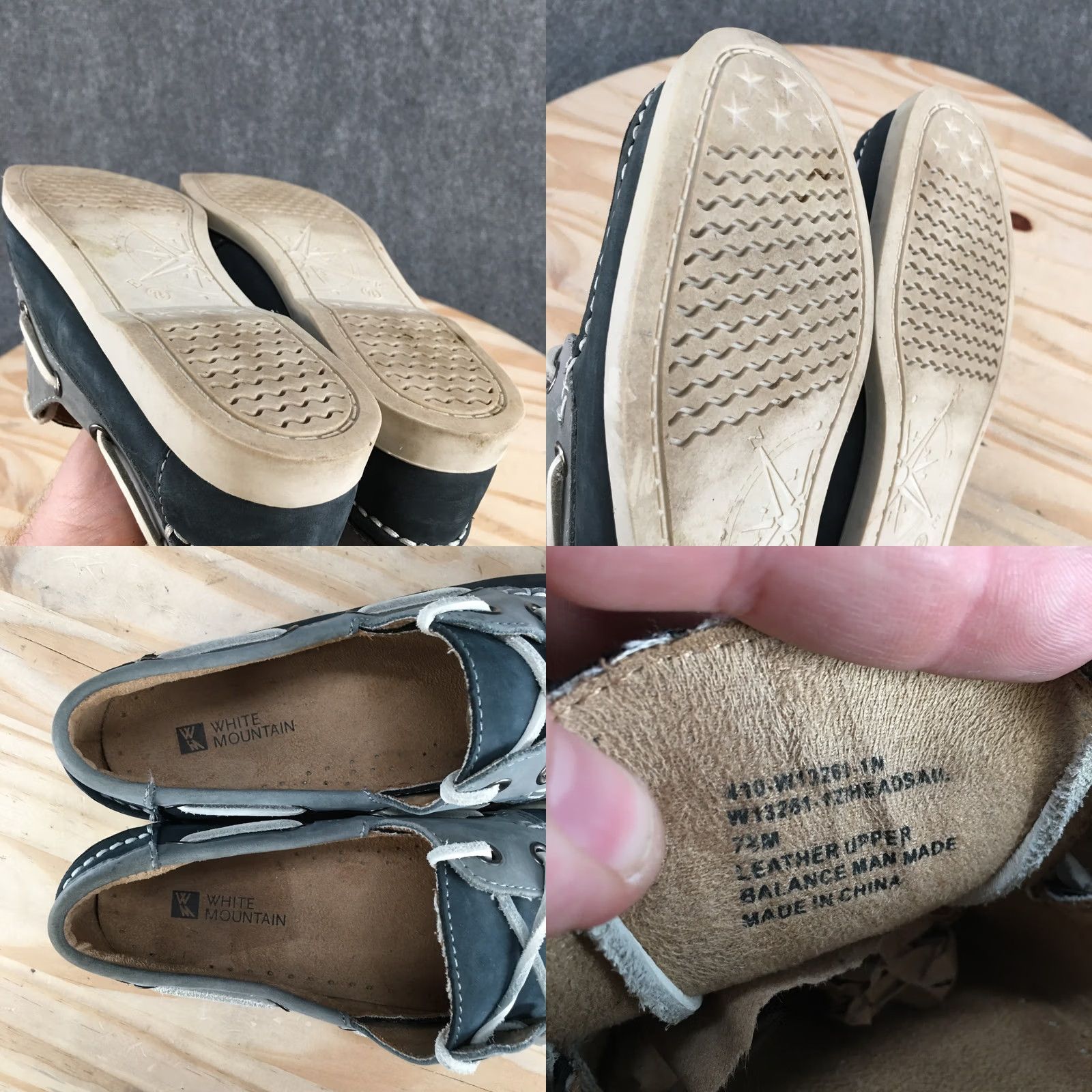 Vintage White Mountain Shoes Womens 7.5M Boat Blue Leather Lace Up Low Top Casual Flats Shoes Size M / US 6-8 / IT 42-44 - 9 Thumbnail