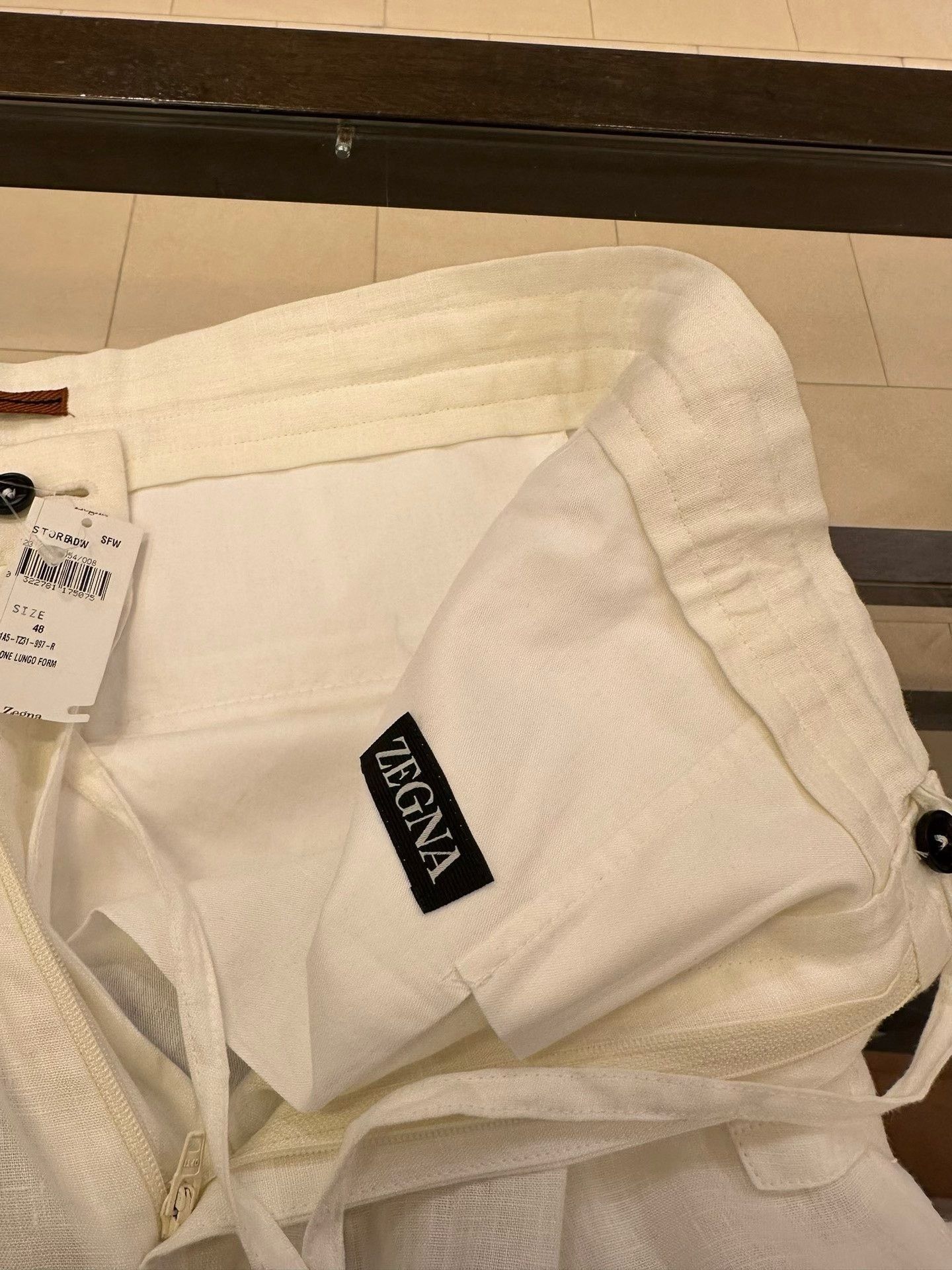 Ermenegildo Zegna Zegna UBI31A5 White Linen Casual Pants Size US 38 / EU 54 - 5 Thumbnail