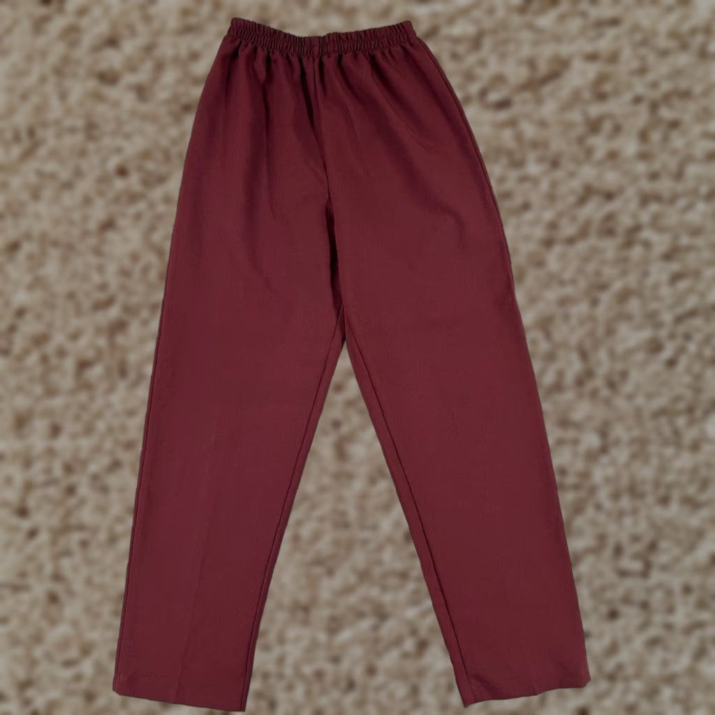 Vintage Tomorrow A Fashion Pants Women's S Red Pull On 100% Polyester Straight USA Chino Classic Casual Womens Size 28" / US 6 / IT 42 - 1 Thumbnail