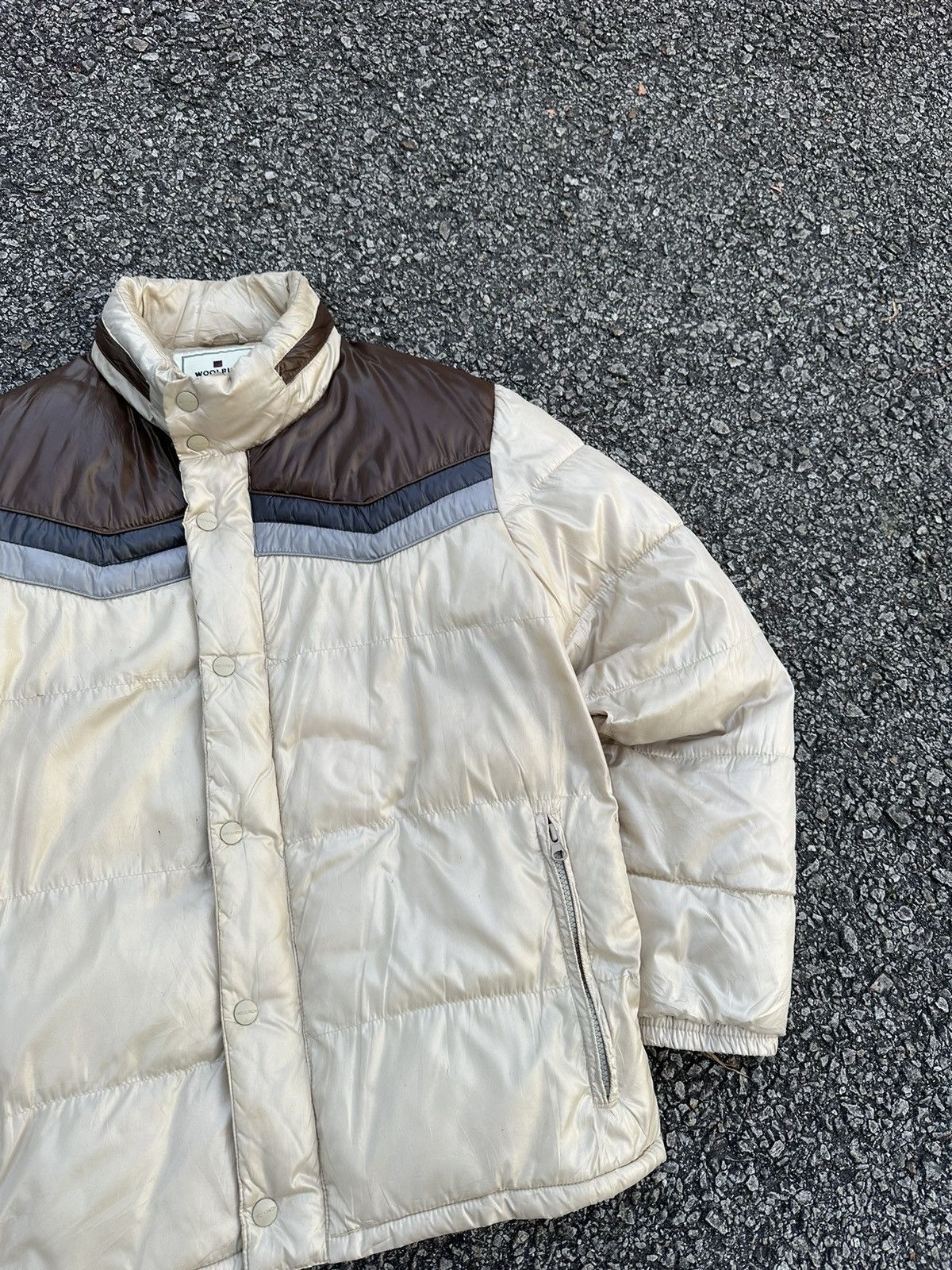 Woolrich Cream Bubble Puffer Jacket