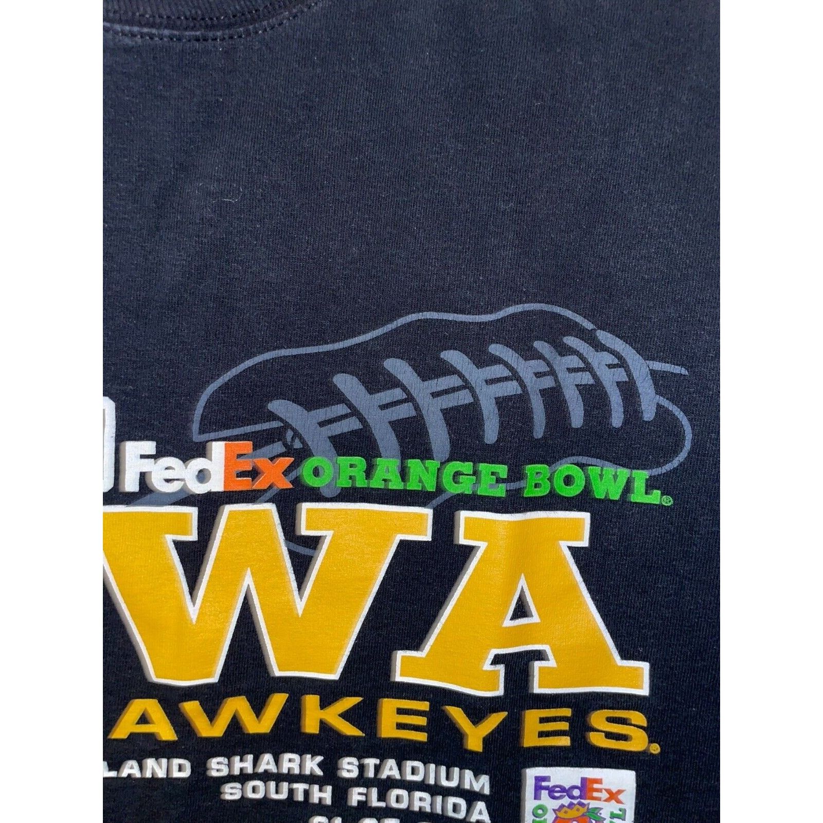 NCAA Iowa Hawkeyes Shirt FedEx Orange Bowl Black Tee Graphic S Size US S / EU 44-46 / 1 - 3 Thumbnail