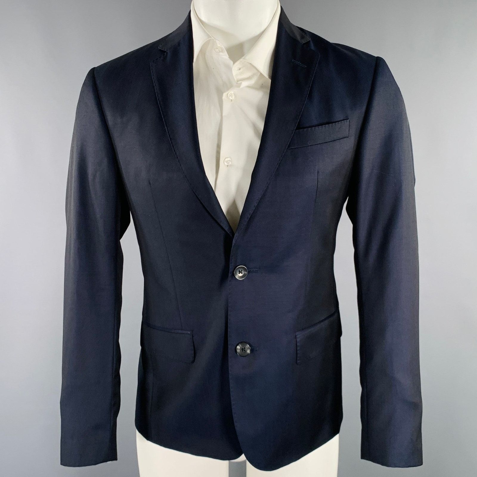 Other ZIGNONE Size 38 Navy Wool Single Breasted Sport Coat Size 38R - 1 Thumbnail