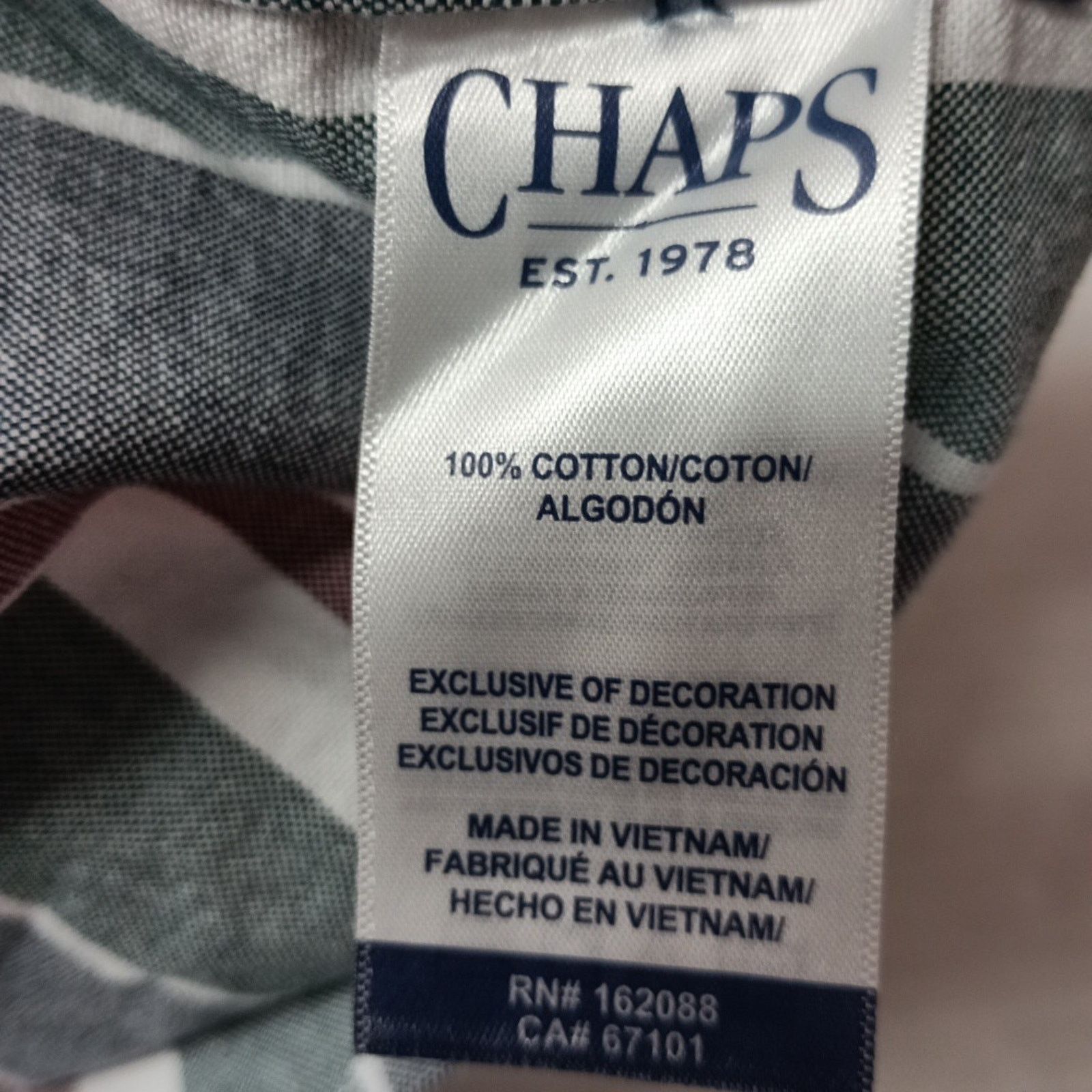 Chaps Chaps Seacoast Oxford Woven Shirt Mens 2XL Evergreen Striped Size US XXL / EU 58 / 5 - 7 Thumbnail