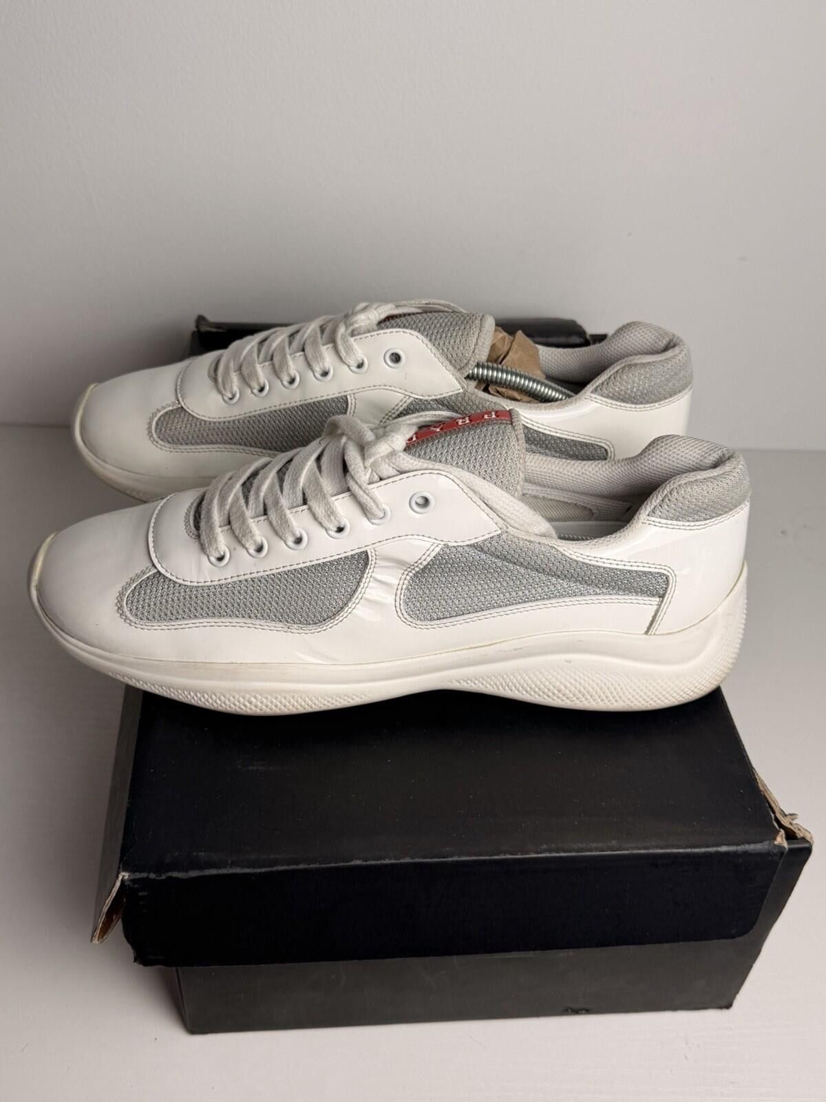 Prada Prada America’s Cup Sneakers White Leather & Mesh SZ 9 Good Size US 9 / EU 42 - 3 Thumbnail