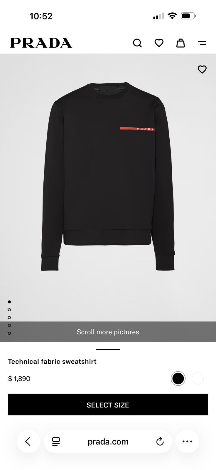 Prada Prada Crewneck Technical Jersey Sweatshirt Size US L / EU 52-54 / 3 - 6 Thumbnail