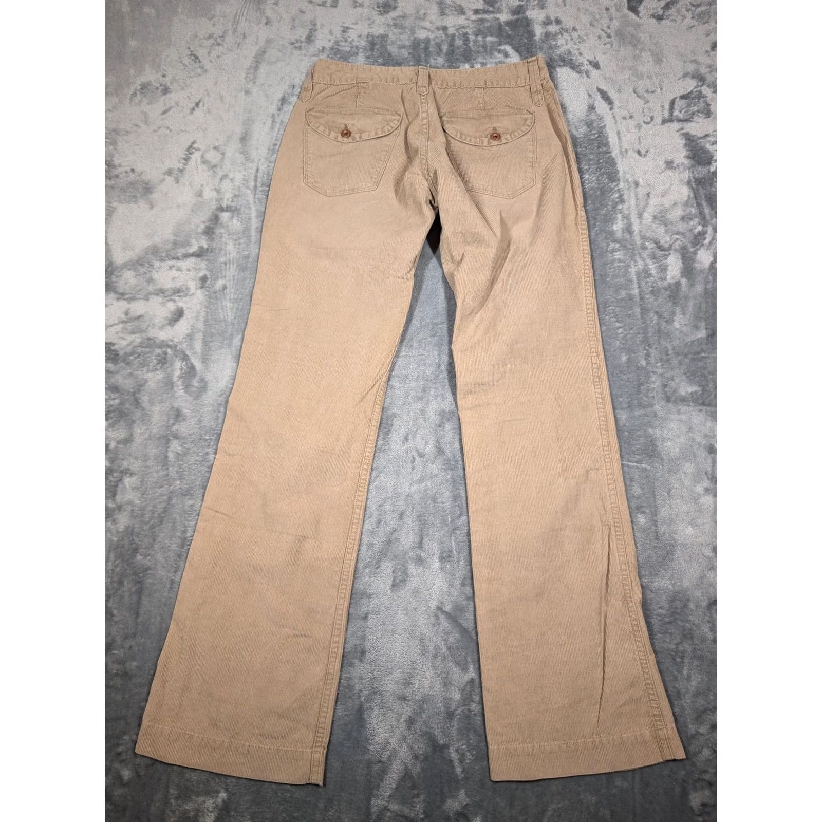 Vintage Earnest Sewn Pants Womens 29 Tan Corduroy Bootcut Low Rise Zip Fly Casual Flare Size 29" - 7 Thumbnail