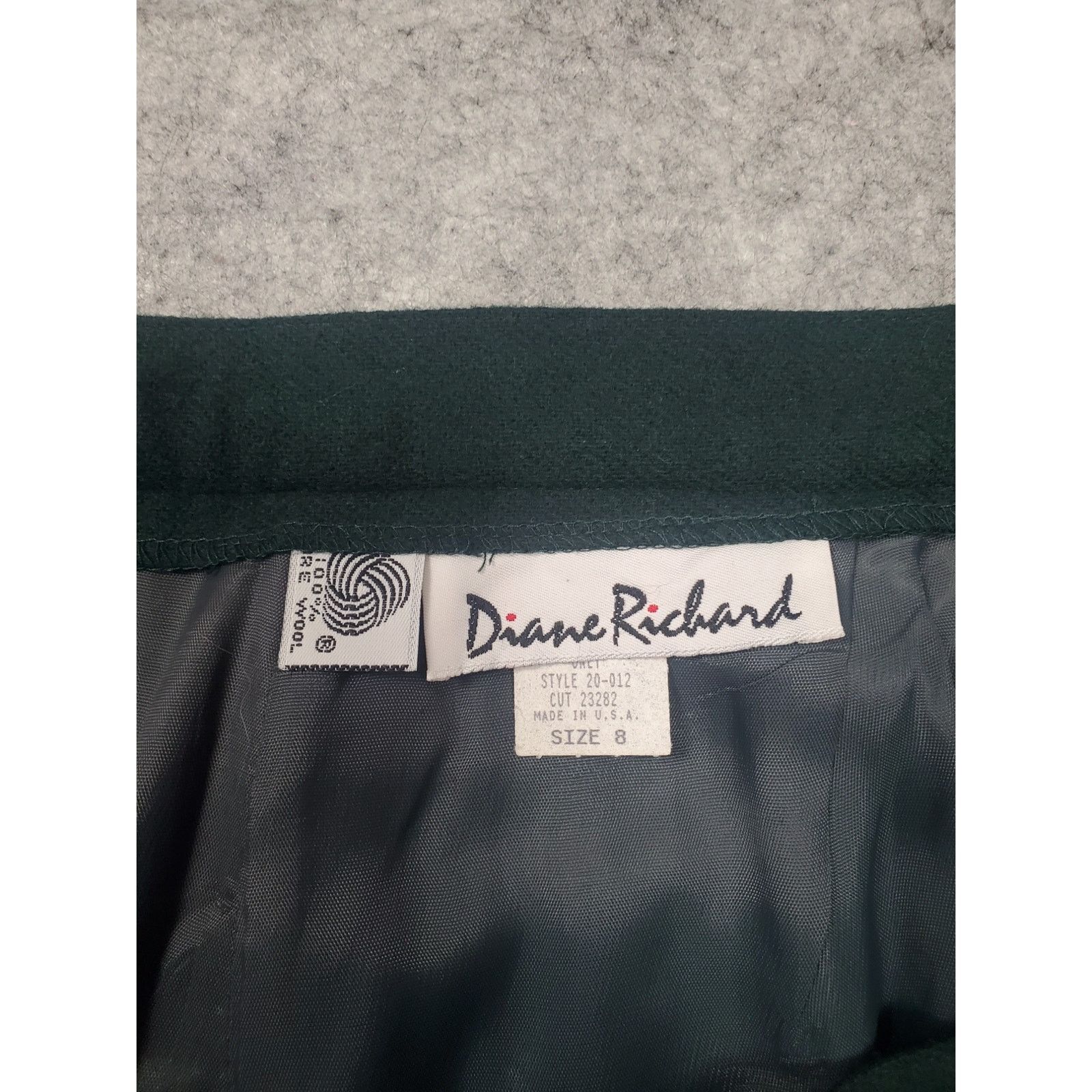 Other Vintage Womens Diane Richard 8 Green Wool Midi Pencil Skirt Size 30" / US 8 / IT 44 - 3 Thumbnail