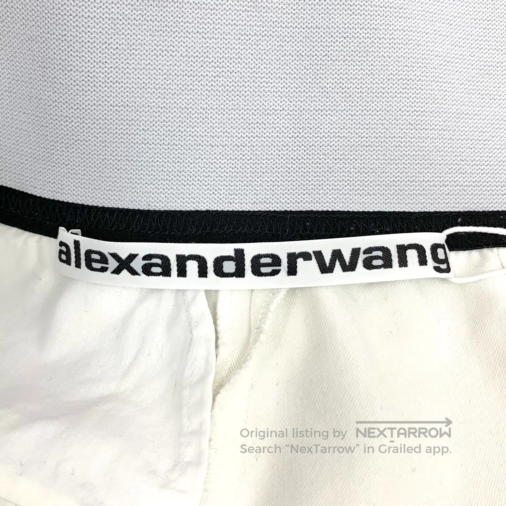 Alexander Wang Alexander Wang size XS White stretch logo lettering cotton Size US 27 - 6 Thumbnail