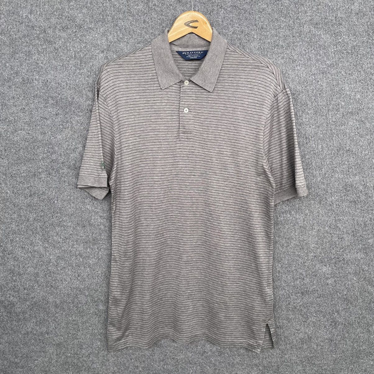 Polo Ralph Lauren × Vintage Vintage Ralph Lauren Polo Golf Grey Stripes Polo Shirt Size US M / EU 48-50 / 2 - 1 Thumbnail