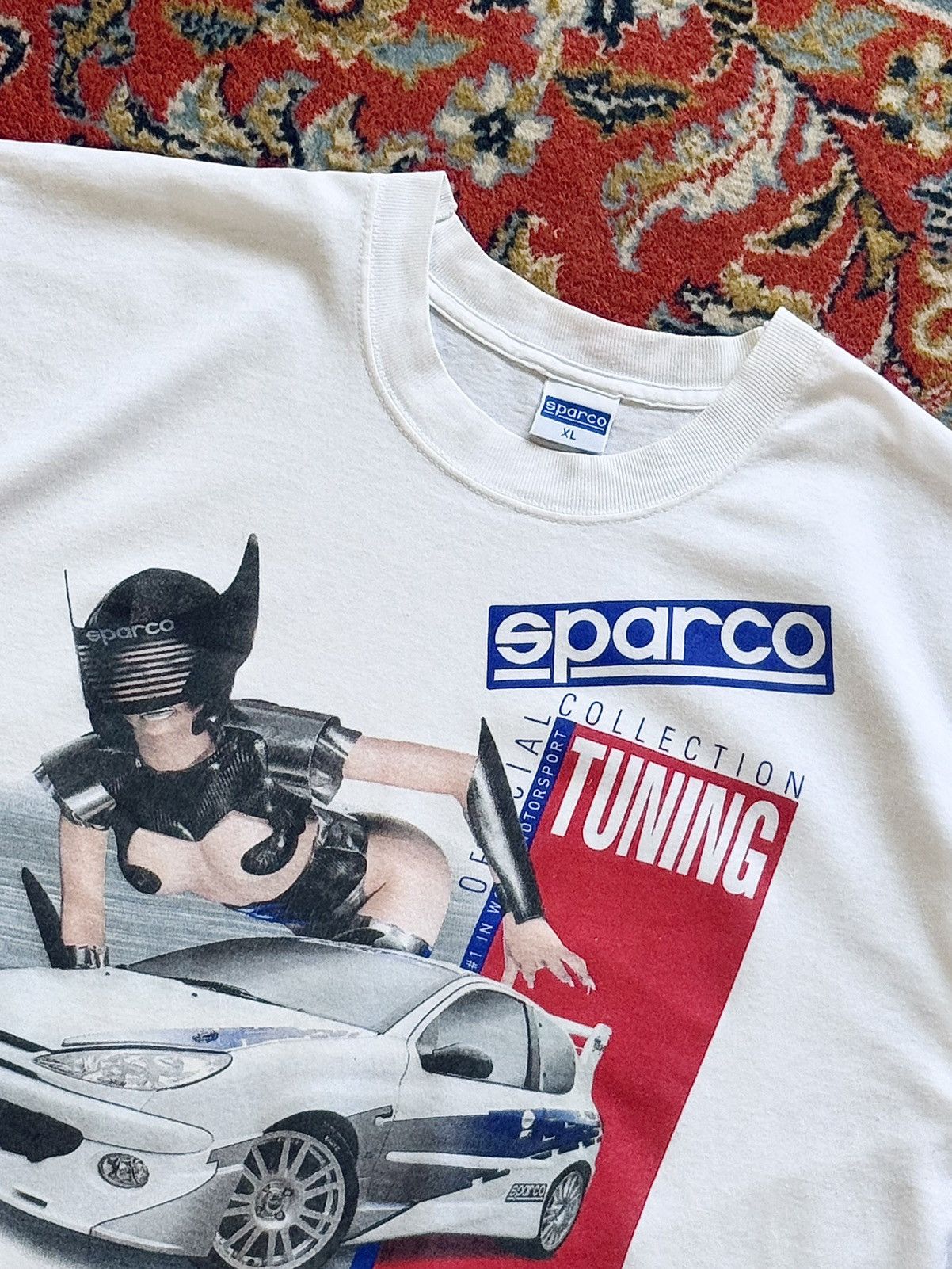Formula 1 90s Vintage Sparco Pornstar Racing Graphic Tee T Shirt Size US XL / EU 56 / 4 - 7 Thumbnail
