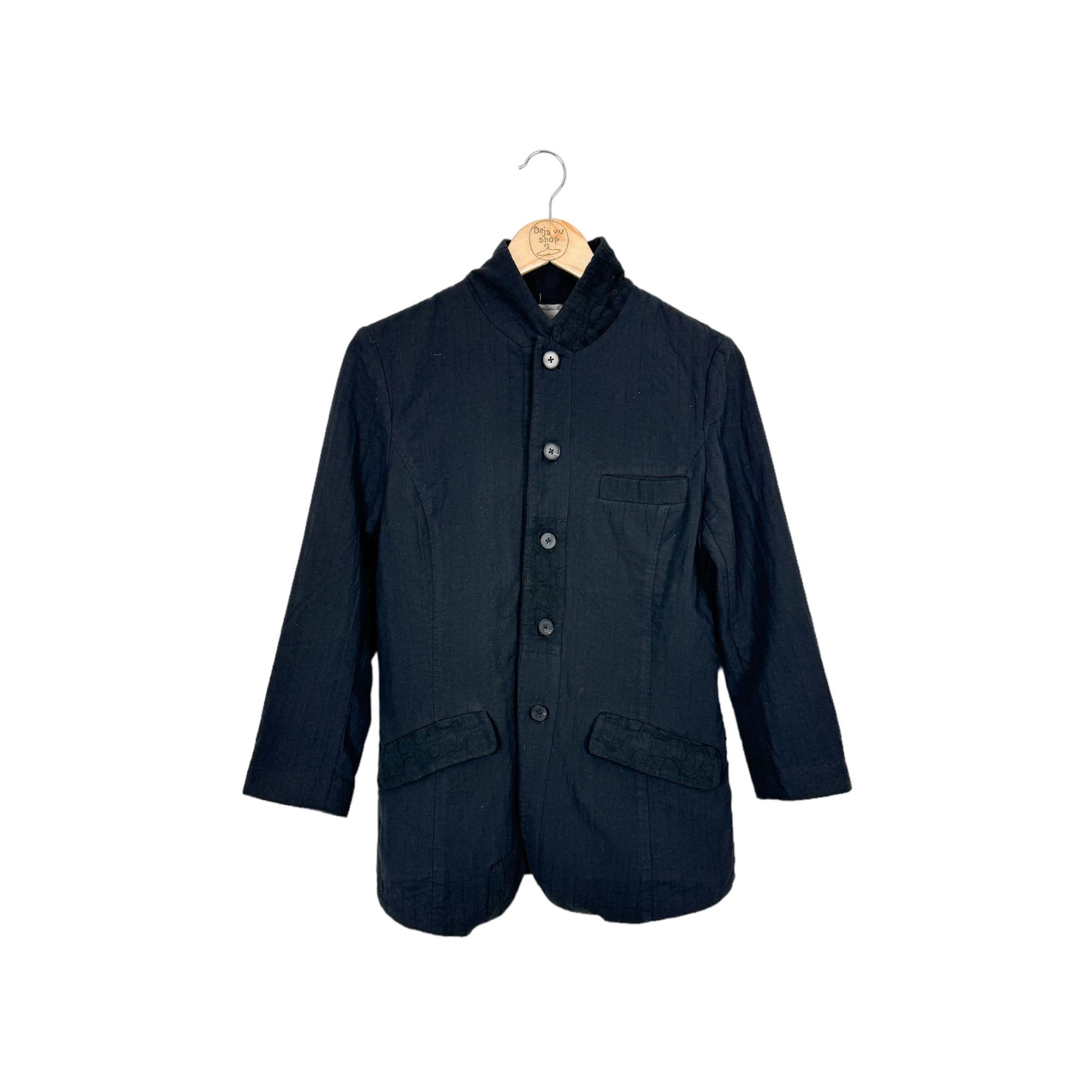 image of Aleksandr Manamis Linen Blazer Size 1 in Black, Women's