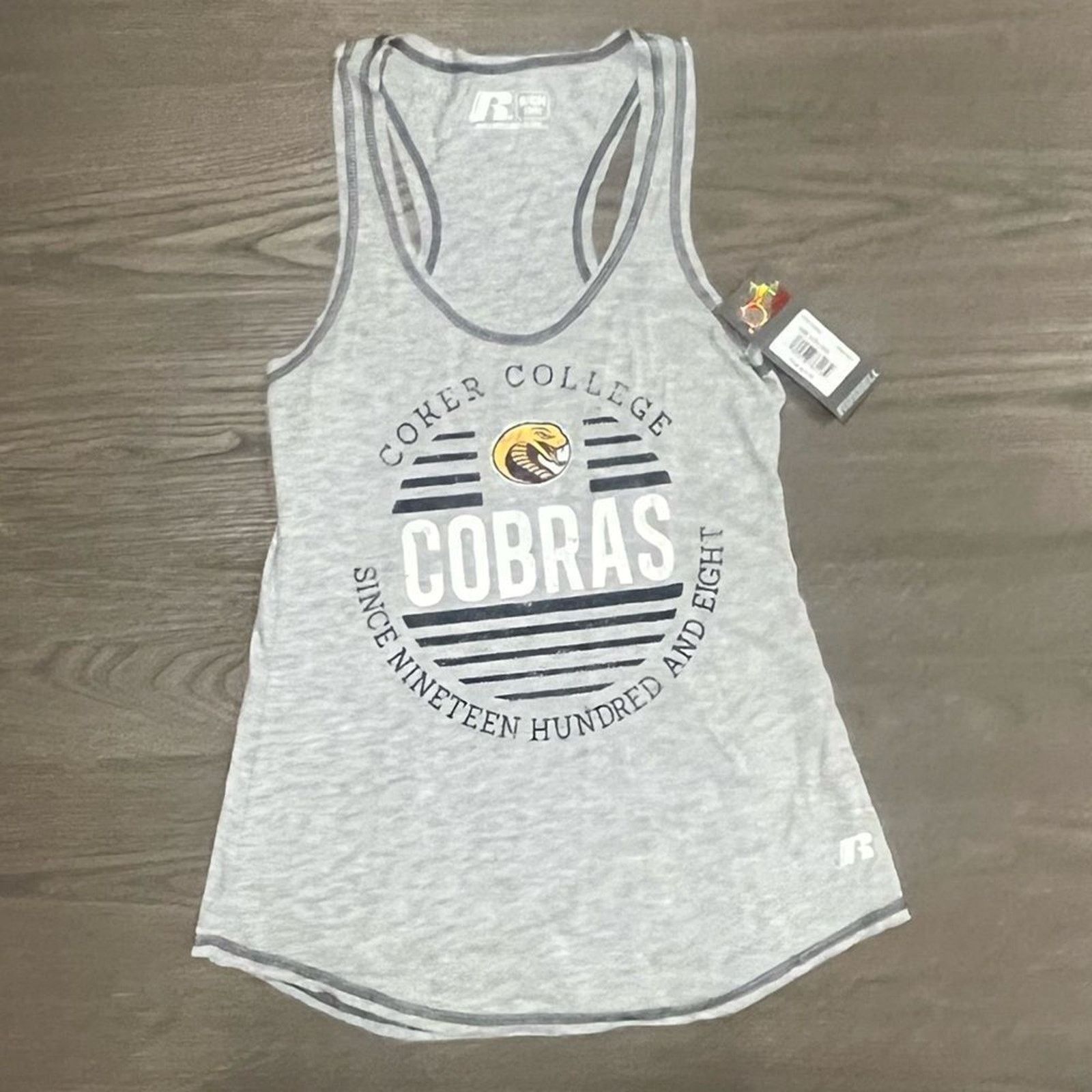 Russell Athletic NWT Coker College Cobras Tank Top Grey - Size S Size S / US 4 / IT 40 - 1 Thumbnail