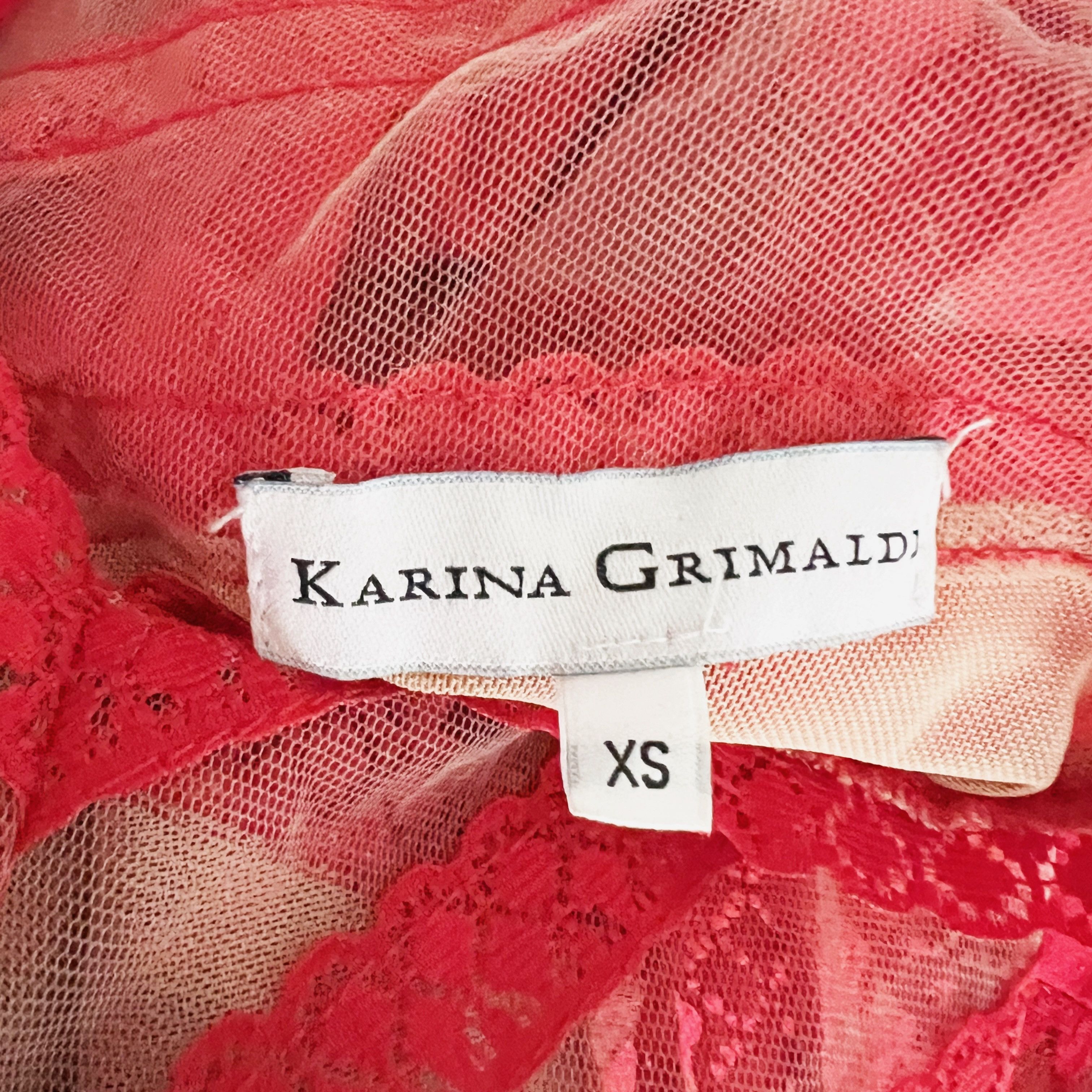 Karina Grimaldi Karina Grimaldi Liguria Red Lace Bodice Semi Size 25" / US 0 / IT 36 - 2 Thumbnail