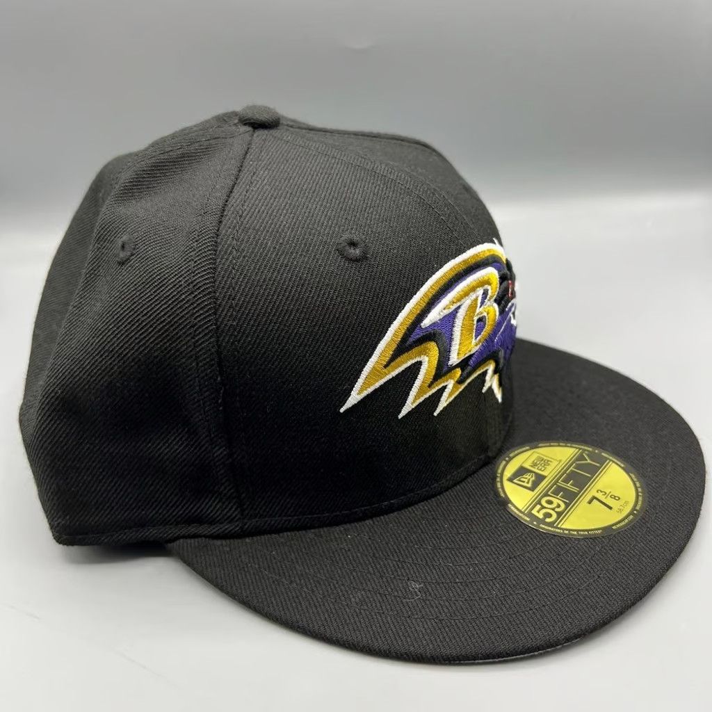 New Era Baltimore Ravens Hat Men 7 3/8 59Fifty New Era NFL Fitted Size ONE SIZE - 3 Thumbnail
