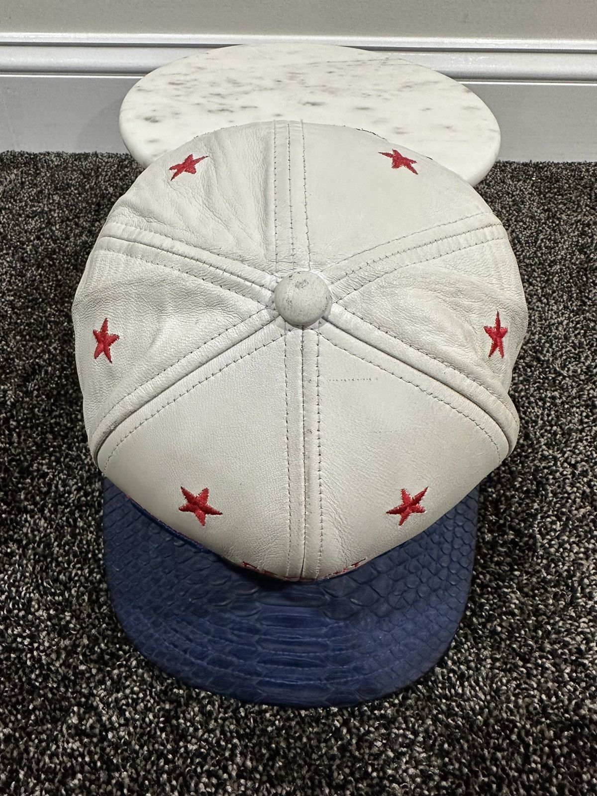 Just Don × Mitchell & Ness × NBA Just Don x Mitchell & Ness NBA Detriot Pistons Leather Hat Size ONE SIZE - 5 Thumbnail