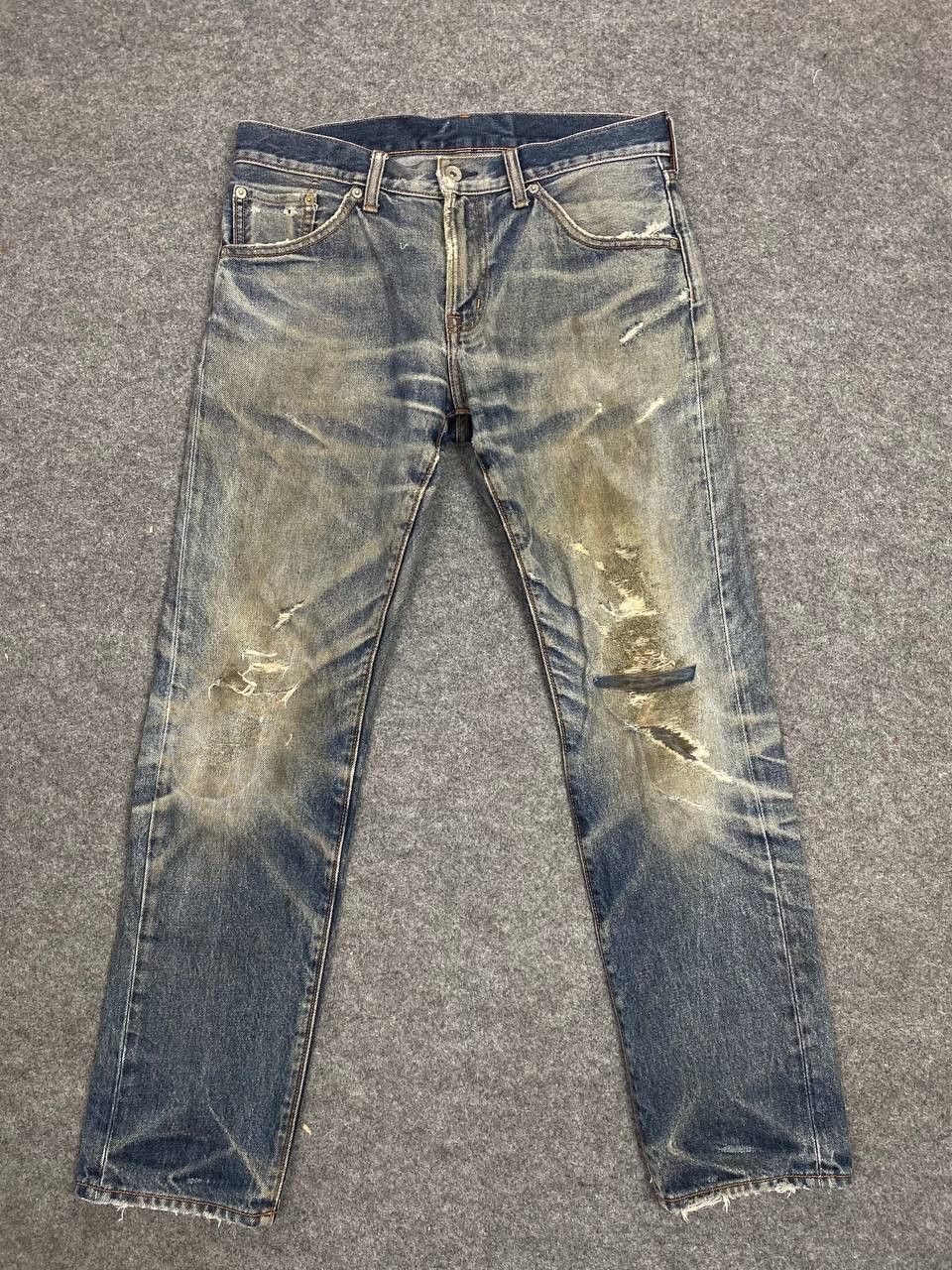 Japanese Brand vintage japanese brands distressed denim nice design Size US 33 - 1 Thumbnail