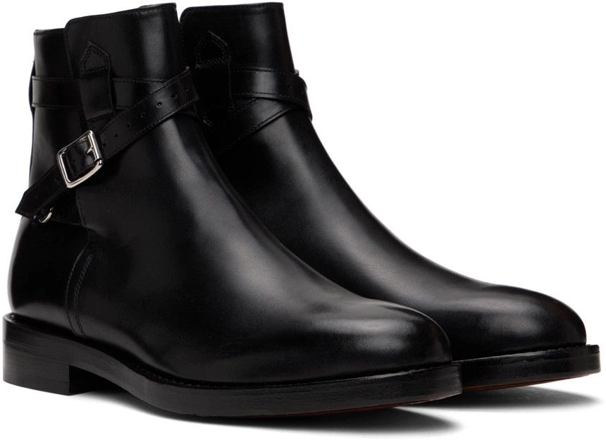Officine Generale o1mle1025 Jaun Leather Boots Smooth in Black Size US 8 / EU 41 - 3 Thumbnail