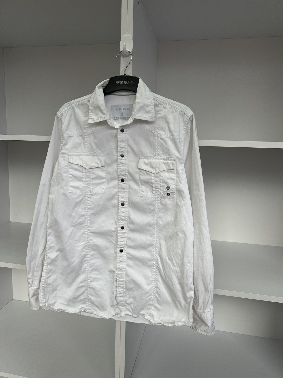 Casablanca × Designer × Vintage Vintage CasaBlanca Denim White Button Up Shirt Size US M / EU 48-50 / 2 - 5 Thumbnail