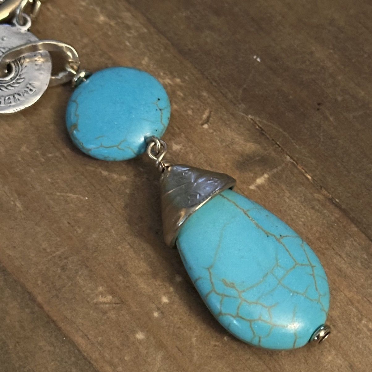 Chicos Chico’s Isabella turquoise Howlite and Roman coin Y necklace Size ONE SIZE - 5 Thumbnail