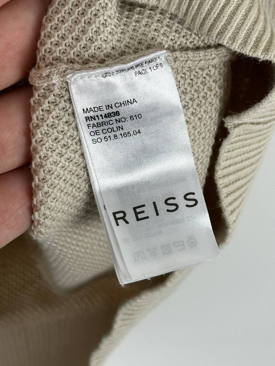 Reiss Reiss OE Colin Tan Textured Polo Button Shirt Size US L / EU 52-54 / 3 - 8 Thumbnail