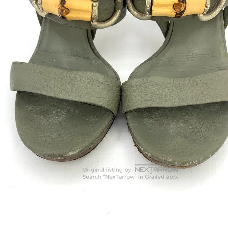 Gucci Gucci Green bamboo joint buckle buckle thick high-heeled s Size US 6.5 / IT 36.5 - 9 Thumbnail