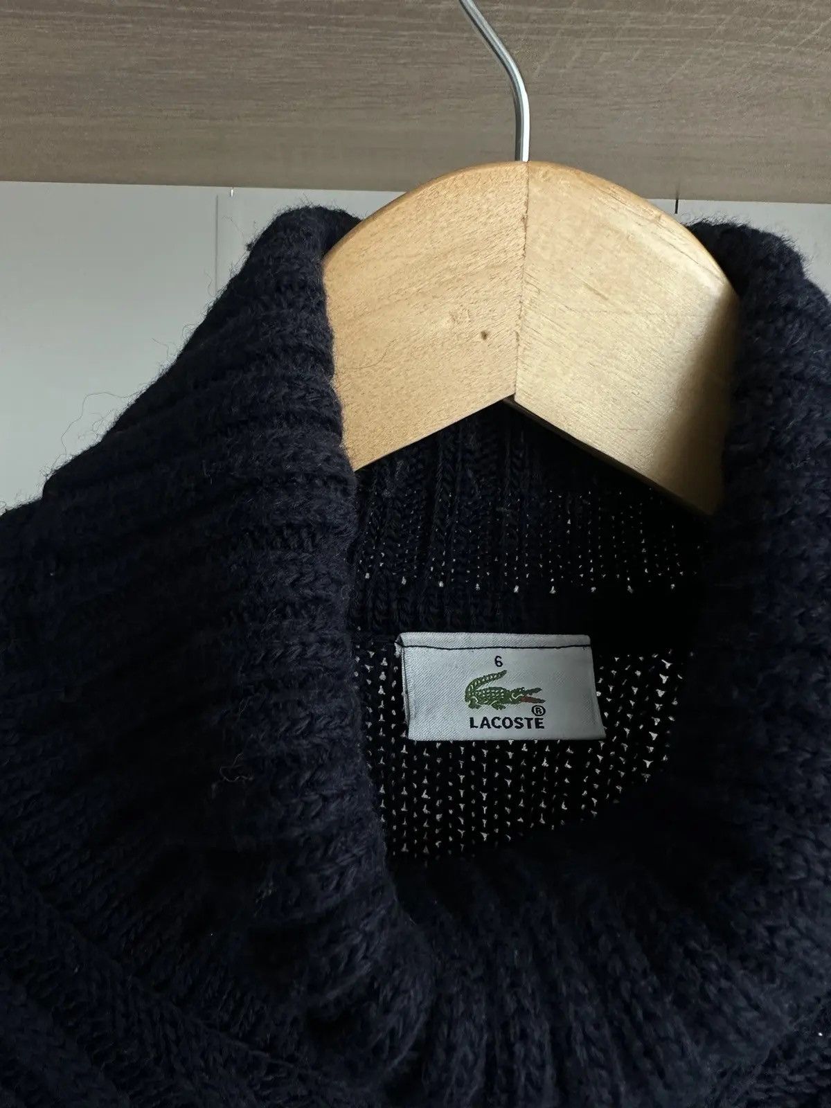 Lacoste × Vintage Vintage Lacoste Turtleneck Knitted Wool Blue Sweater Size US M / EU 48-50 / 2 - 6 Thumbnail