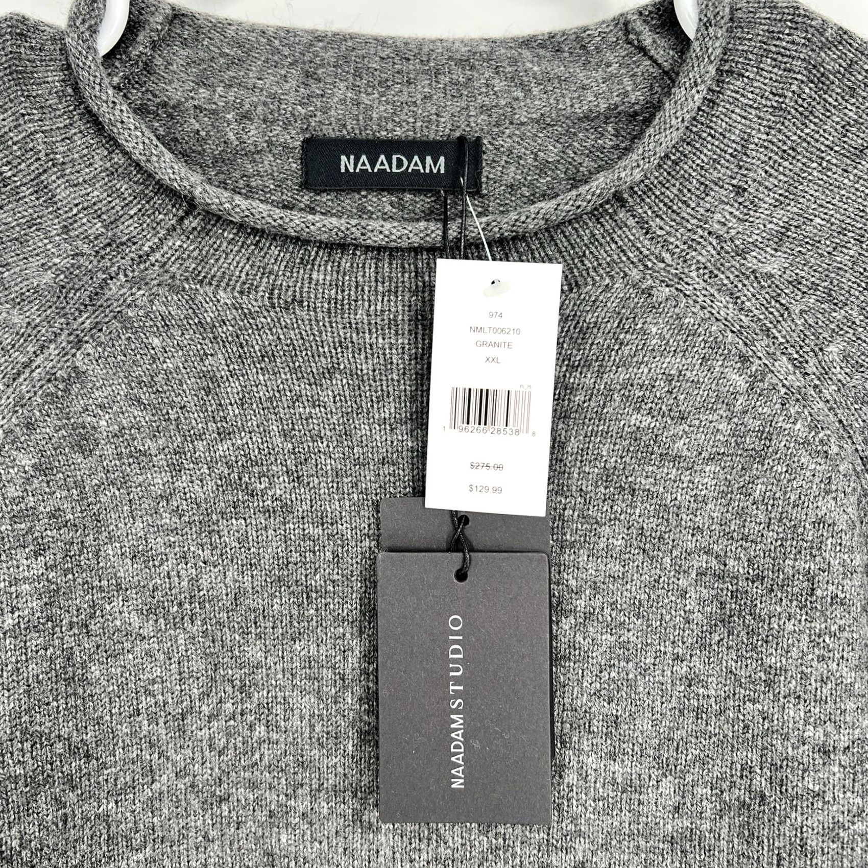 NAADAM Nadaam Men's Lightweight Cashmere & Wool Roll Neck Sweater 2XL Gray Shirt Pullover Long Sleeve Crew Neck Casual Formal Business White? Size US XXL / EU 58 / 5 - 6 Thumbnail