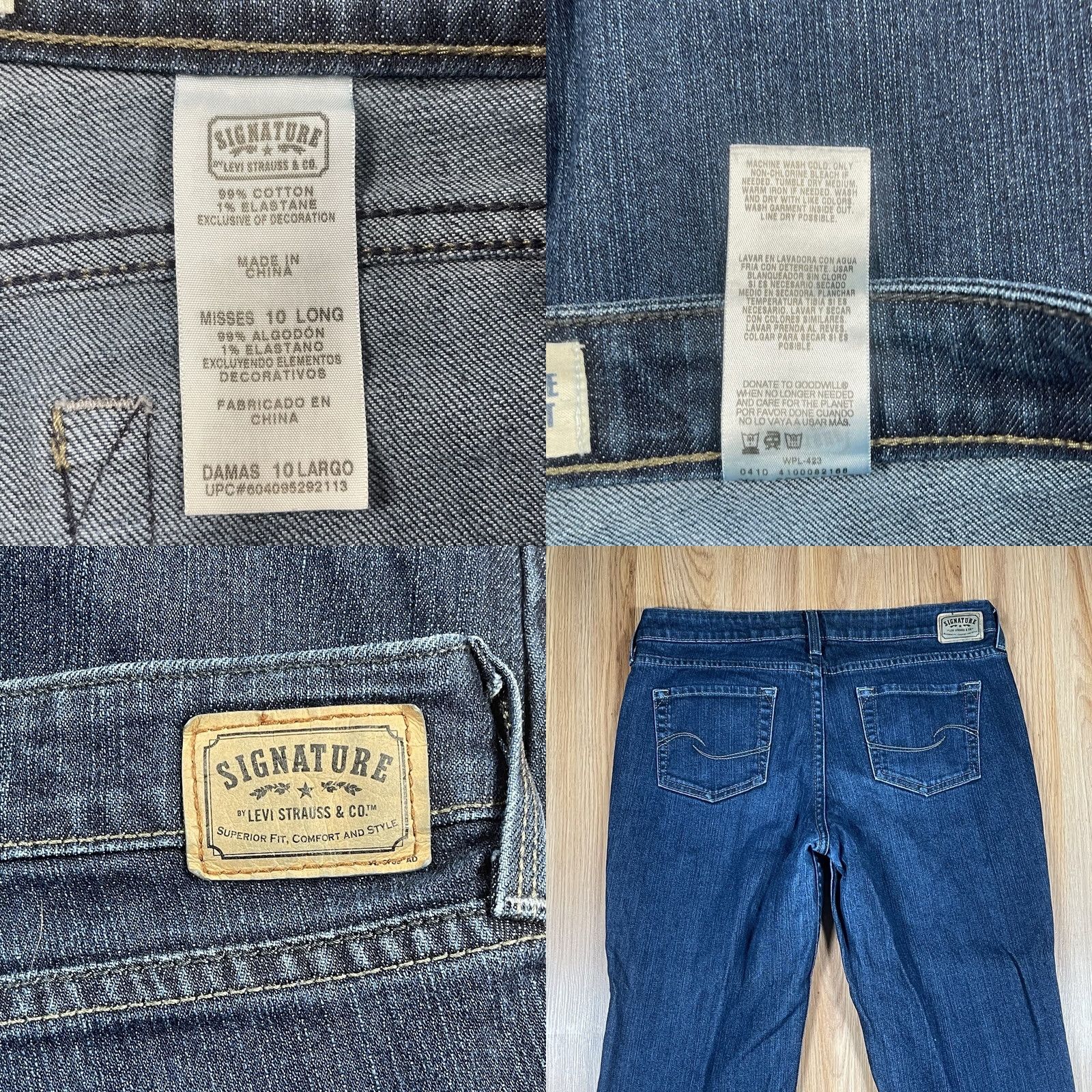 Vintage Signature by Levi Strauss & Co. Jeans Womens 10 Tall Blue Low Rise Bootcut Stretch Denim Jeans Size 32" / US 10 / IT 46 - 9 Thumbnail