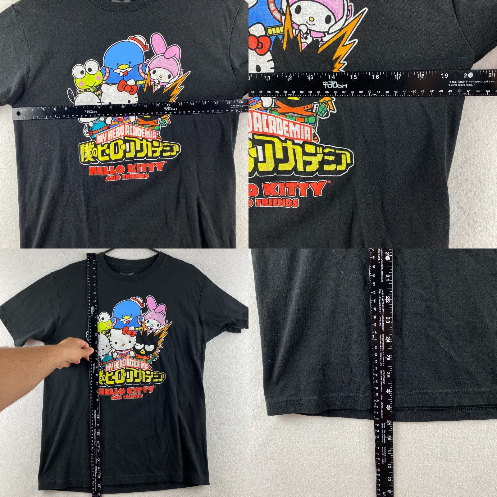 Vintage My Hero Academia Shirt Men M Hello Kitty and Friends Sanrio Graphic Black Shirt M My Hero Academia Hello Kitty Black Sanrio Logo Graphic Men Size US M / EU 48-50 / 2 - 8 Thumbnail