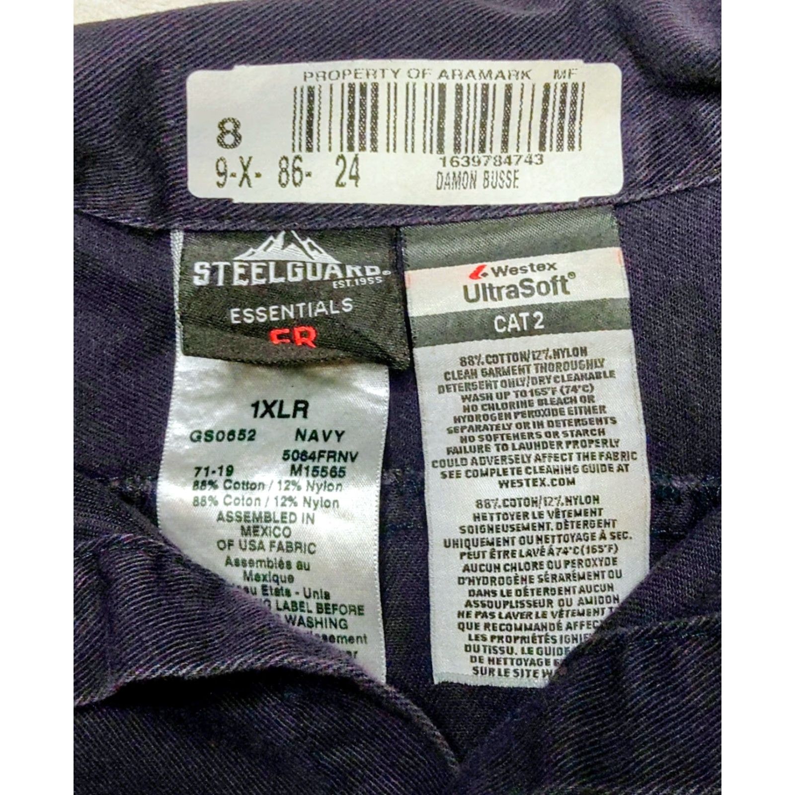 Essentials Steel Guard Essentials Mens Shirt Large Navy Blue Twill Button-Up Pocketed Workwear Cat Classic Biker Size US L / EU 52-54 / 3 - 4 Thumbnail