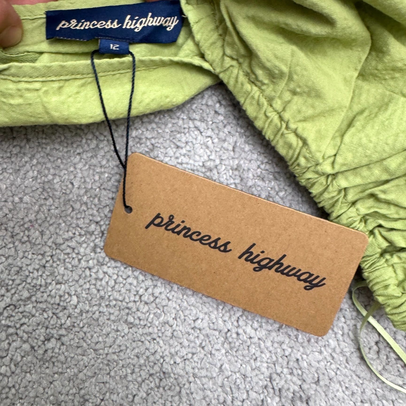 Vintage Princess Highway A-Line Mini Dress Women 12 Green Puff Sleeve Casual Bohemian Size XL / US 12-14 / IT 48-50 - 5 Thumbnail