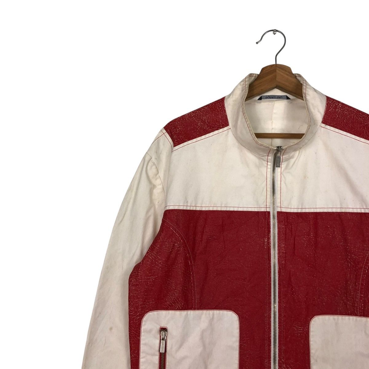 Vintage 🔥VINTAGE BIKER JACKET BYBLOS BLU ITALY LAMPO ZIPPER Size US M / EU 48-50 / 2 - 9 Thumbnail