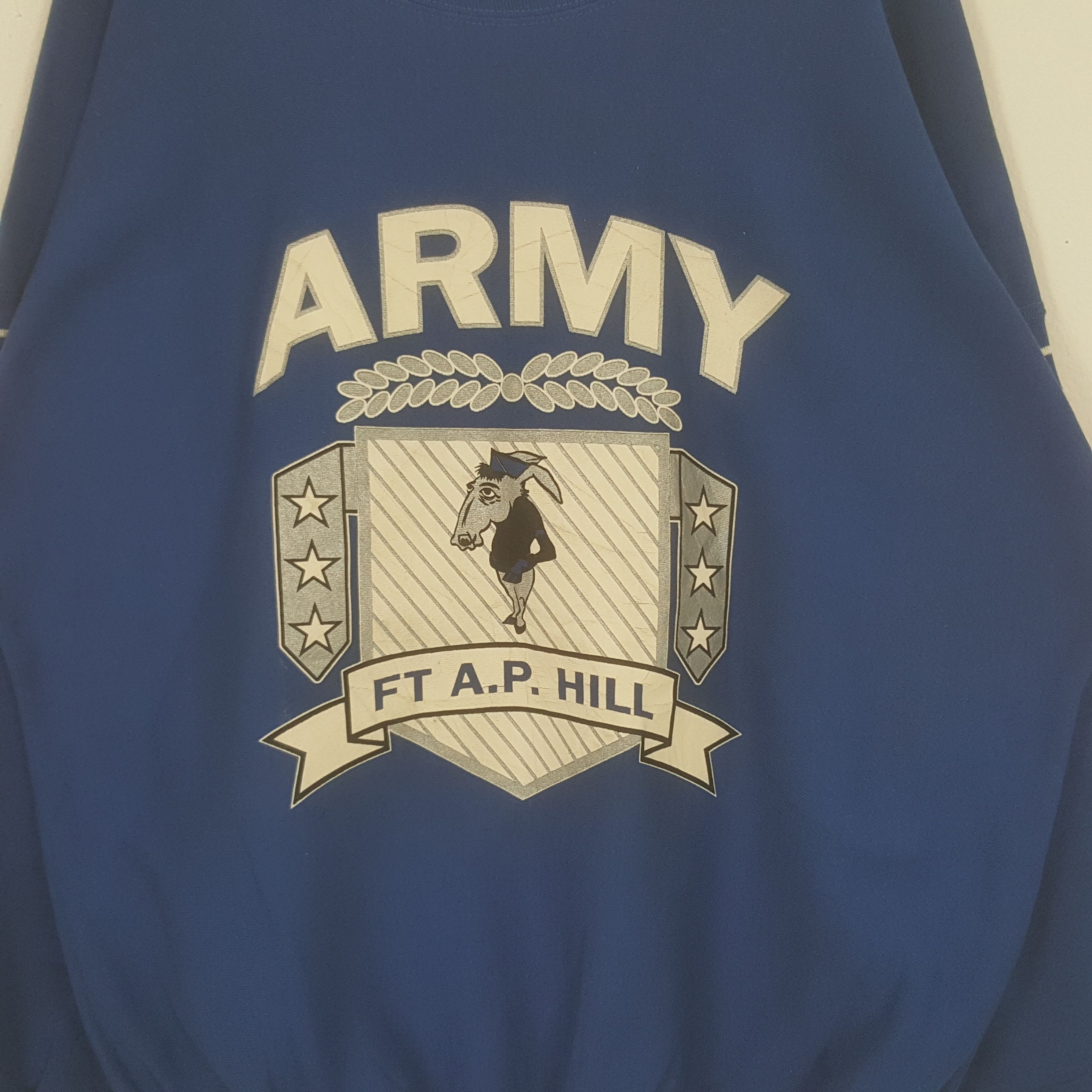 Vintage Vintage 90's Army Ft A.P. Hill American Sweatshirt Size US XXL / EU 58 / 5 - 2 Thumbnail