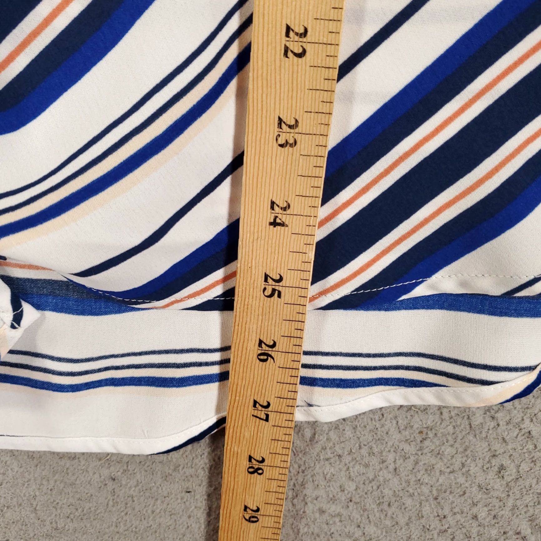 Liz Claiborne Liz Claiborne Tank Top Womens XXL White Blue Orange Striped Tie Front 2XL Size XXL / US 16-18 / IT 52-54 - 3 Thumbnail
