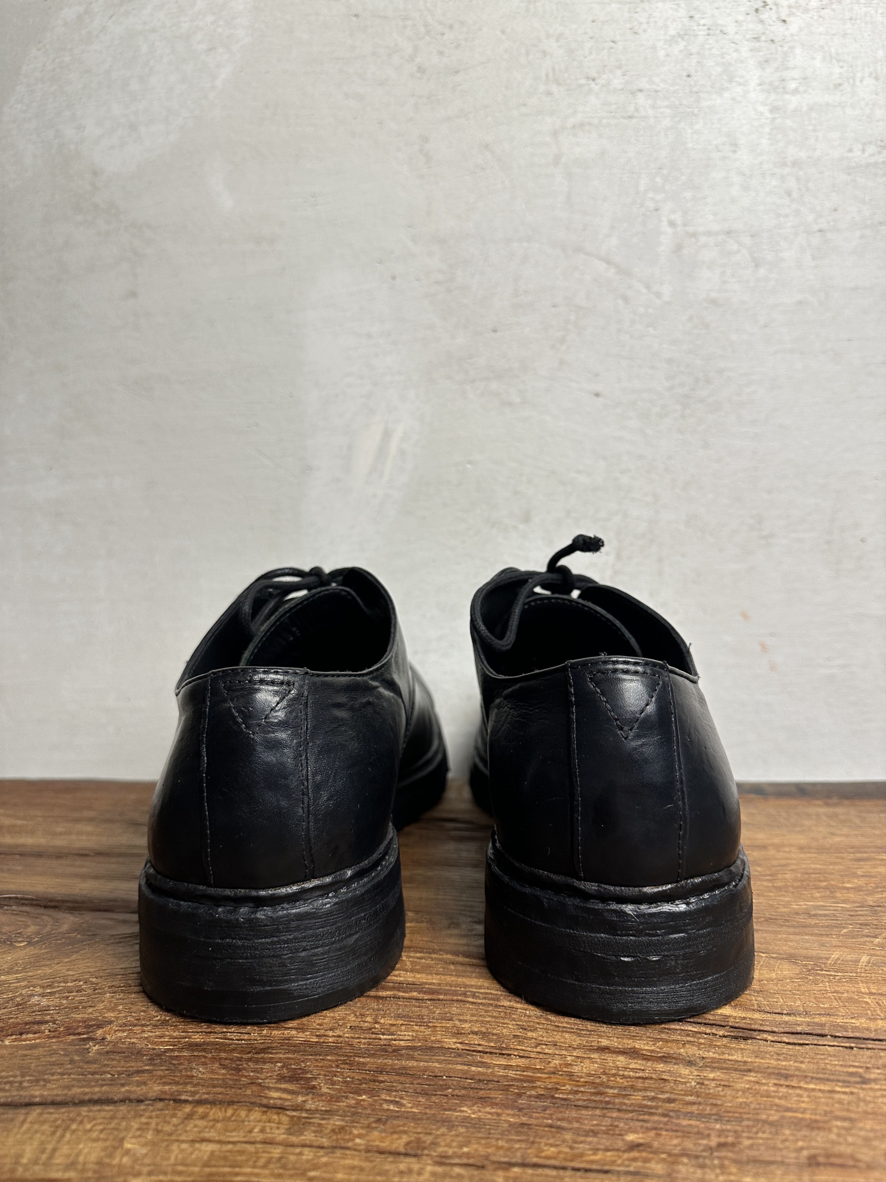 Other Open Closed Burnished Black Leather Shoes Size 43 Italy Size US 10 / EU 43 - 4 Thumbnail